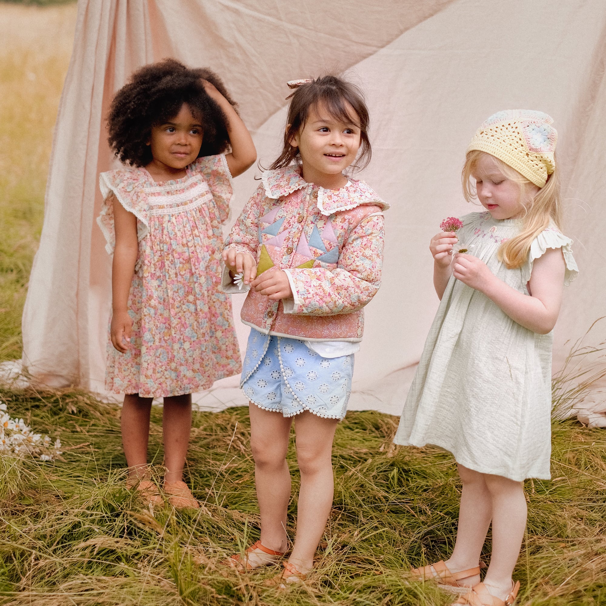 Girls Pink Floral Cotton Dress