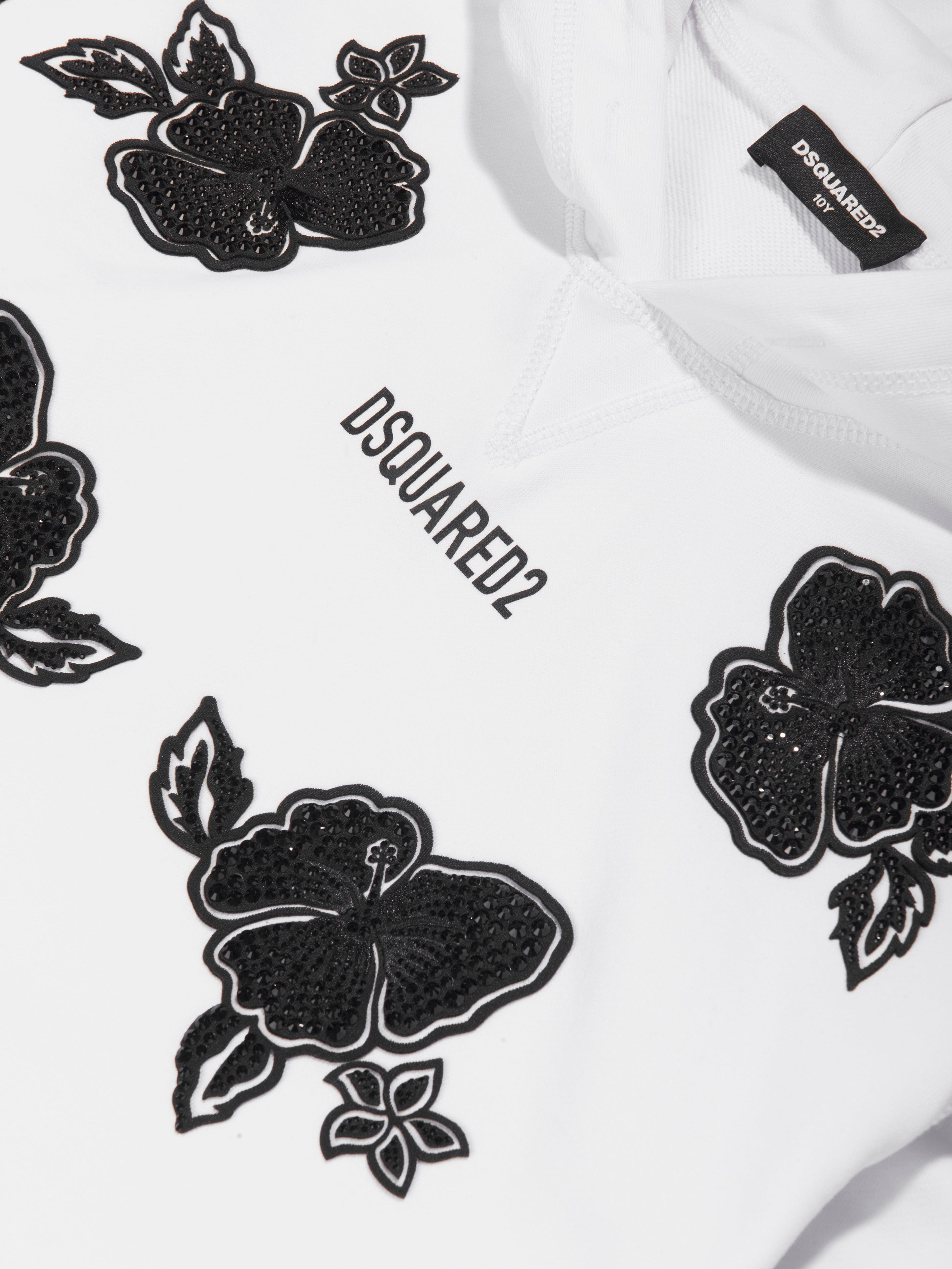 Dsquared2 Kids Slouch Fit Hoodie in White