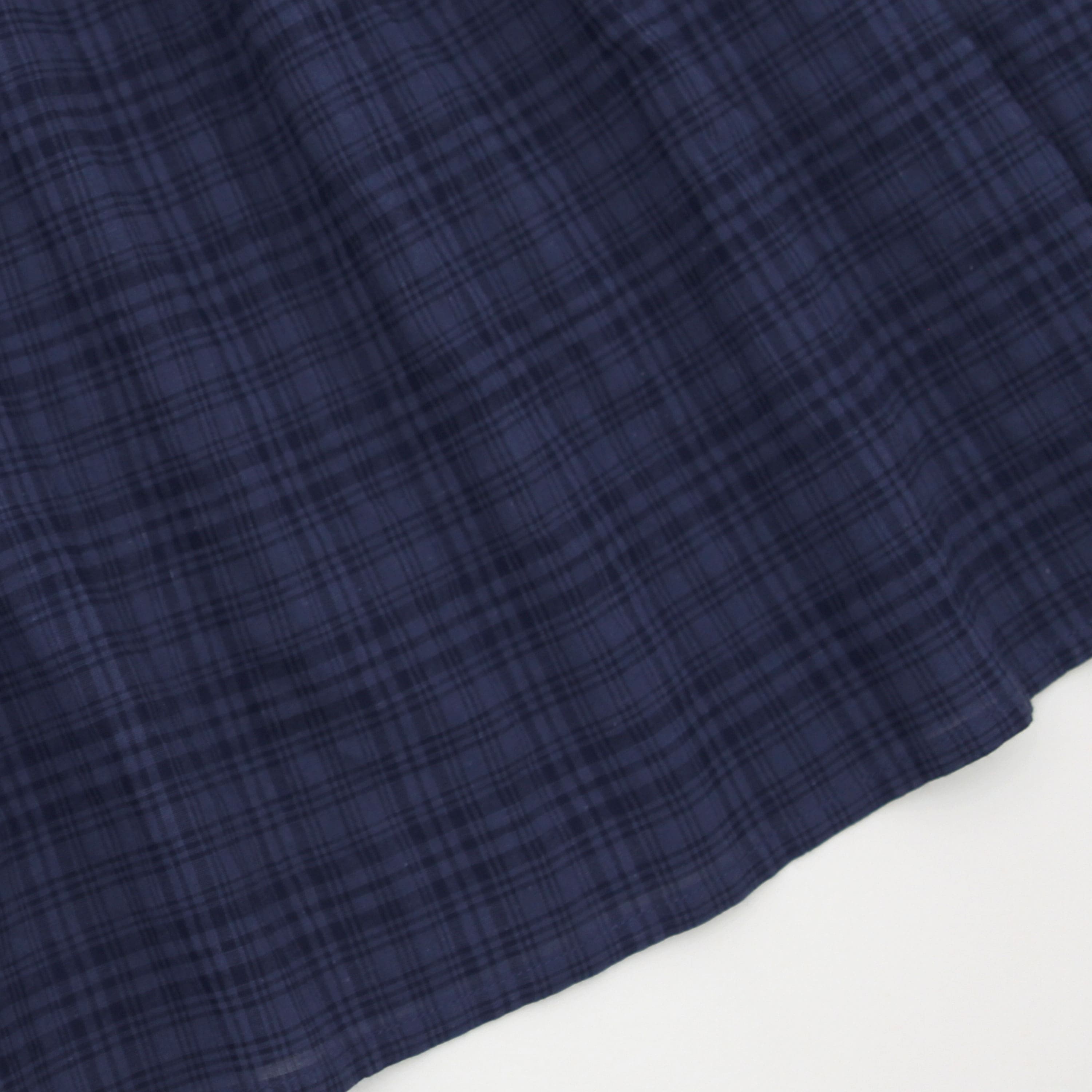 Girls Blue Check Cotton Dress