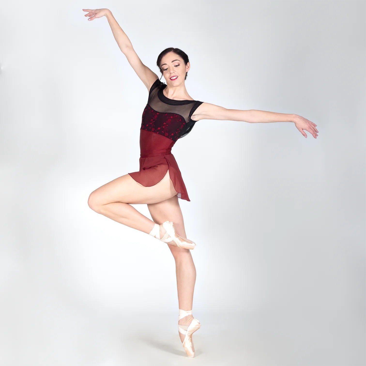 Women Wine Red Ballet Skirt