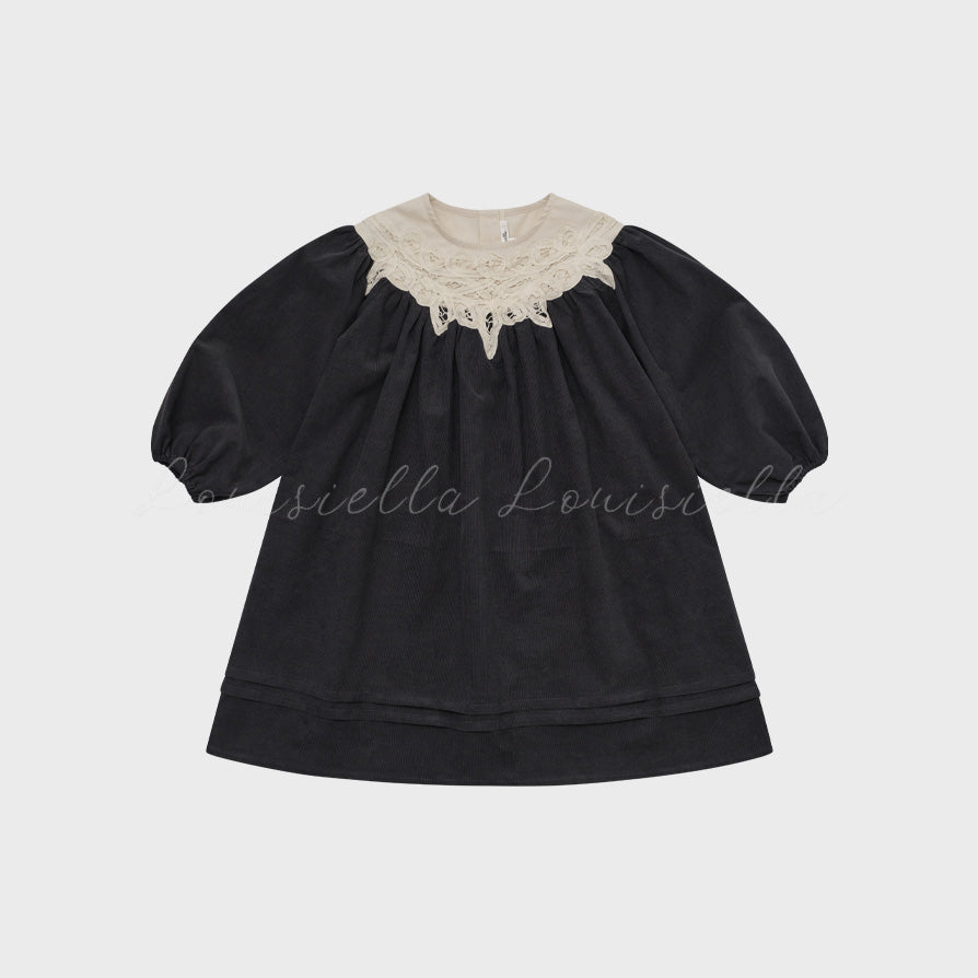 Girls Charcoal Corduroy Dress