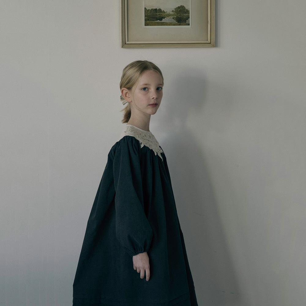 Girls Charcoal Corduroy Dress