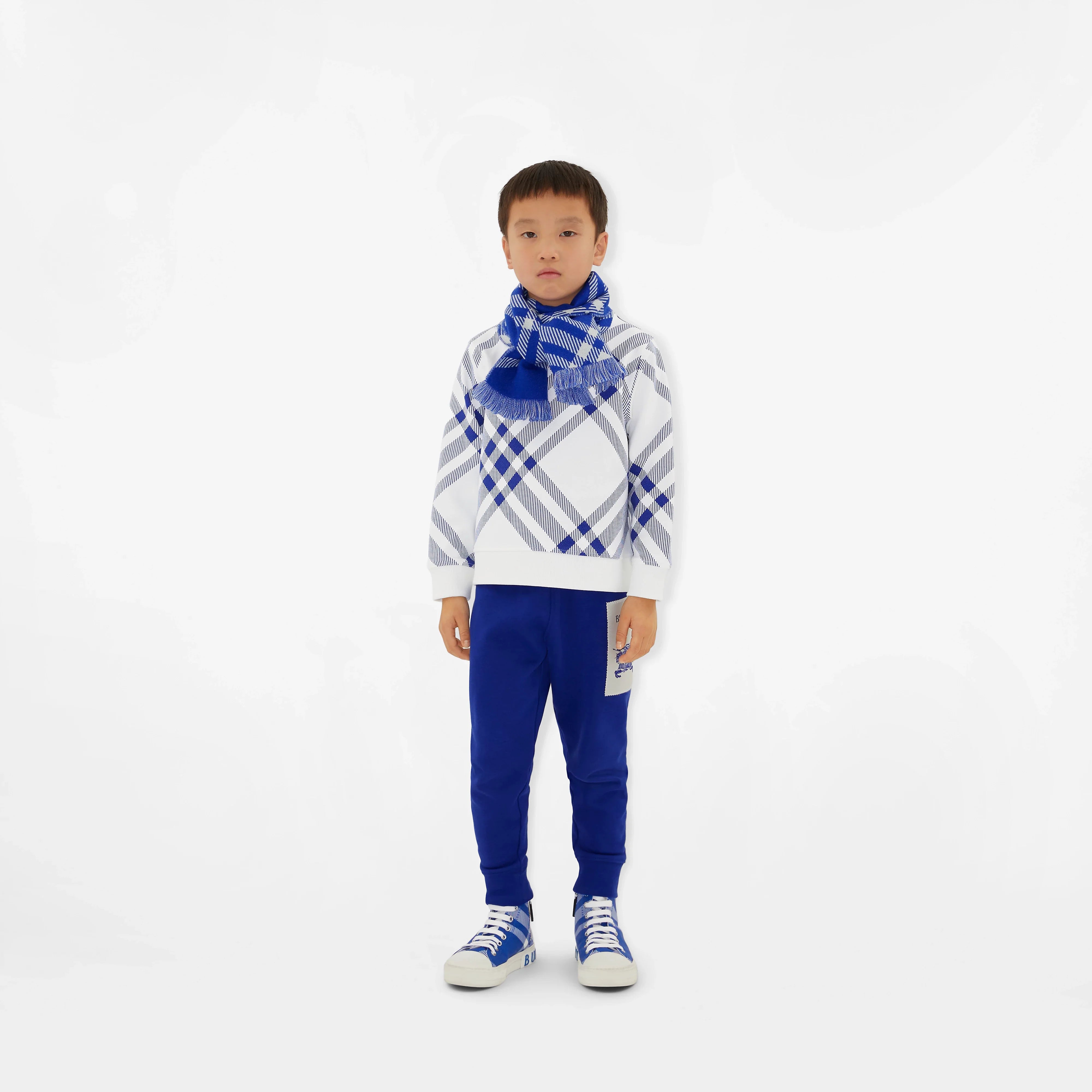 Kids Bias Check Sweatshirt in White