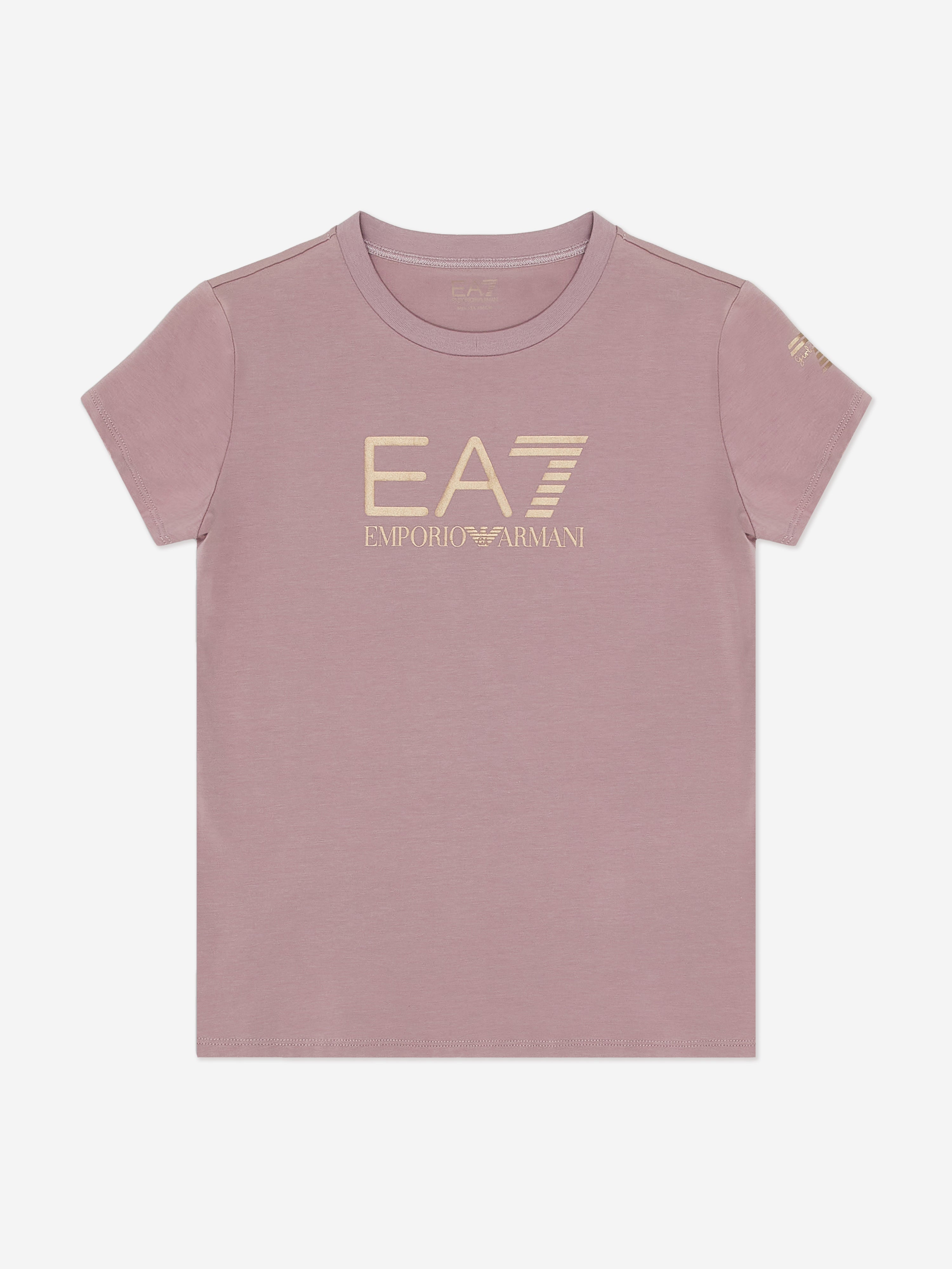 EA7 Emporio Armani Girls Logo T-Shirt in Purple