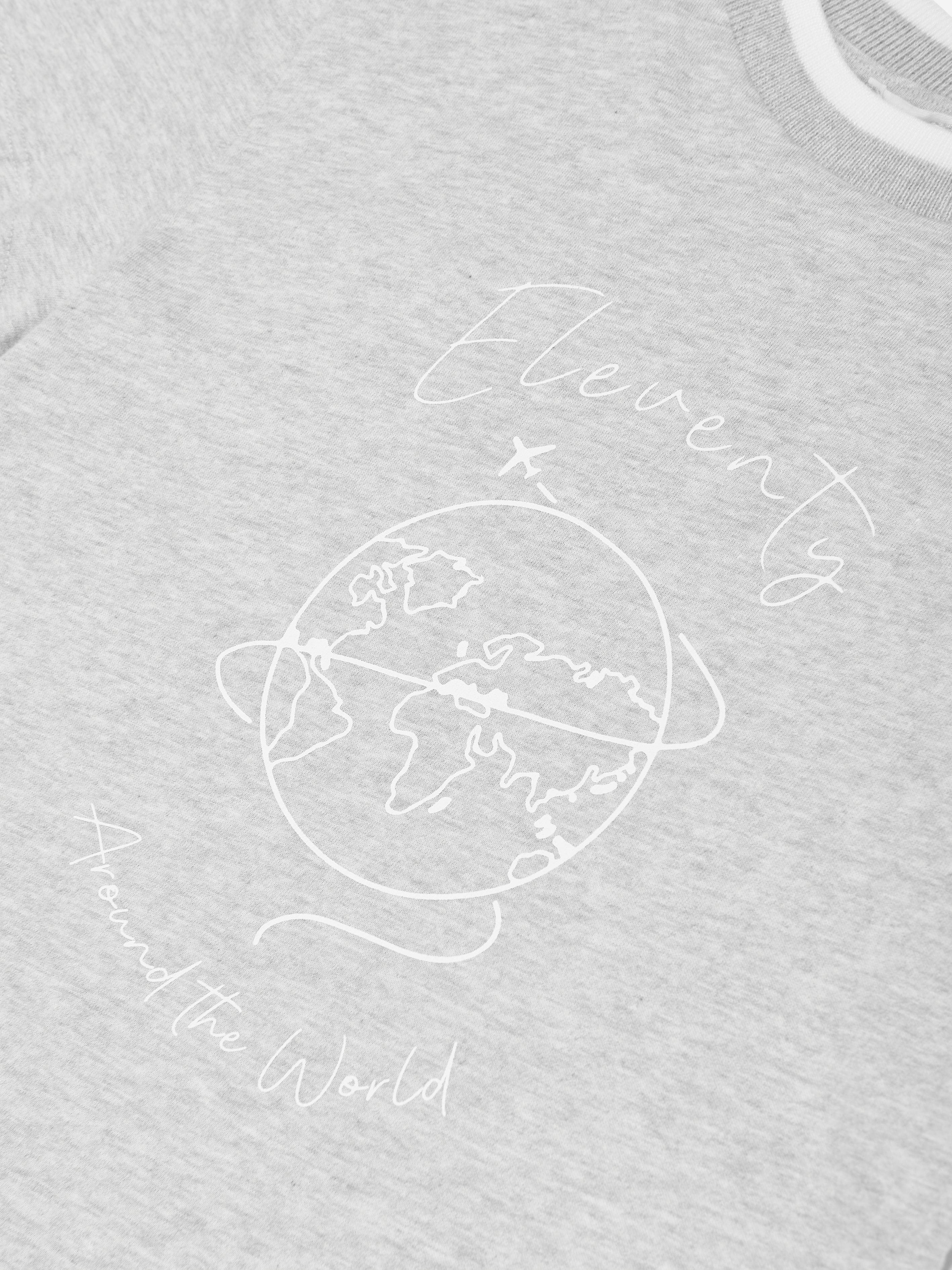 Eleventy Boys Around The World T-Shirt in Grey