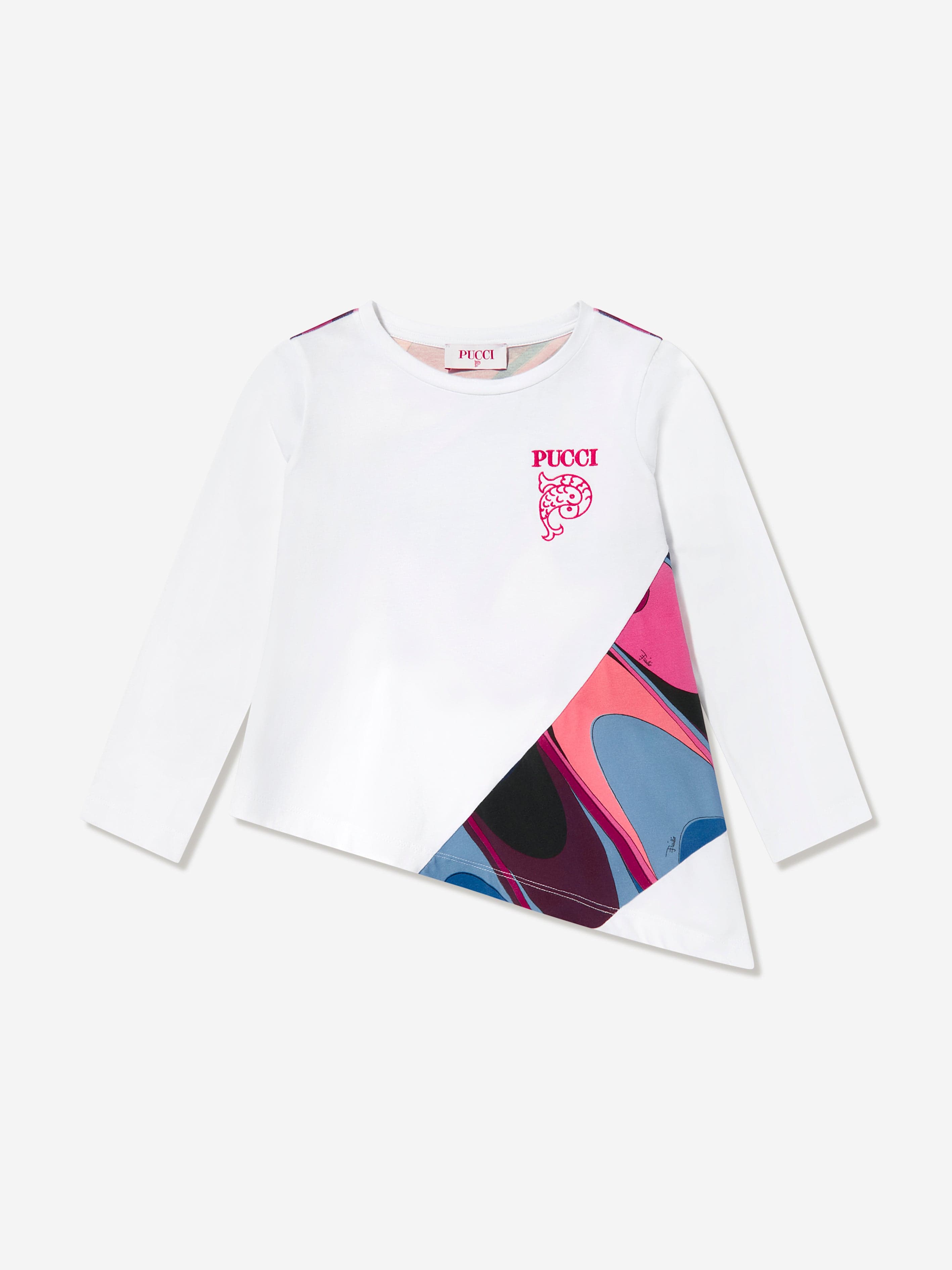 Pucci Girls Long Sleeve T-Shirt in Ivory