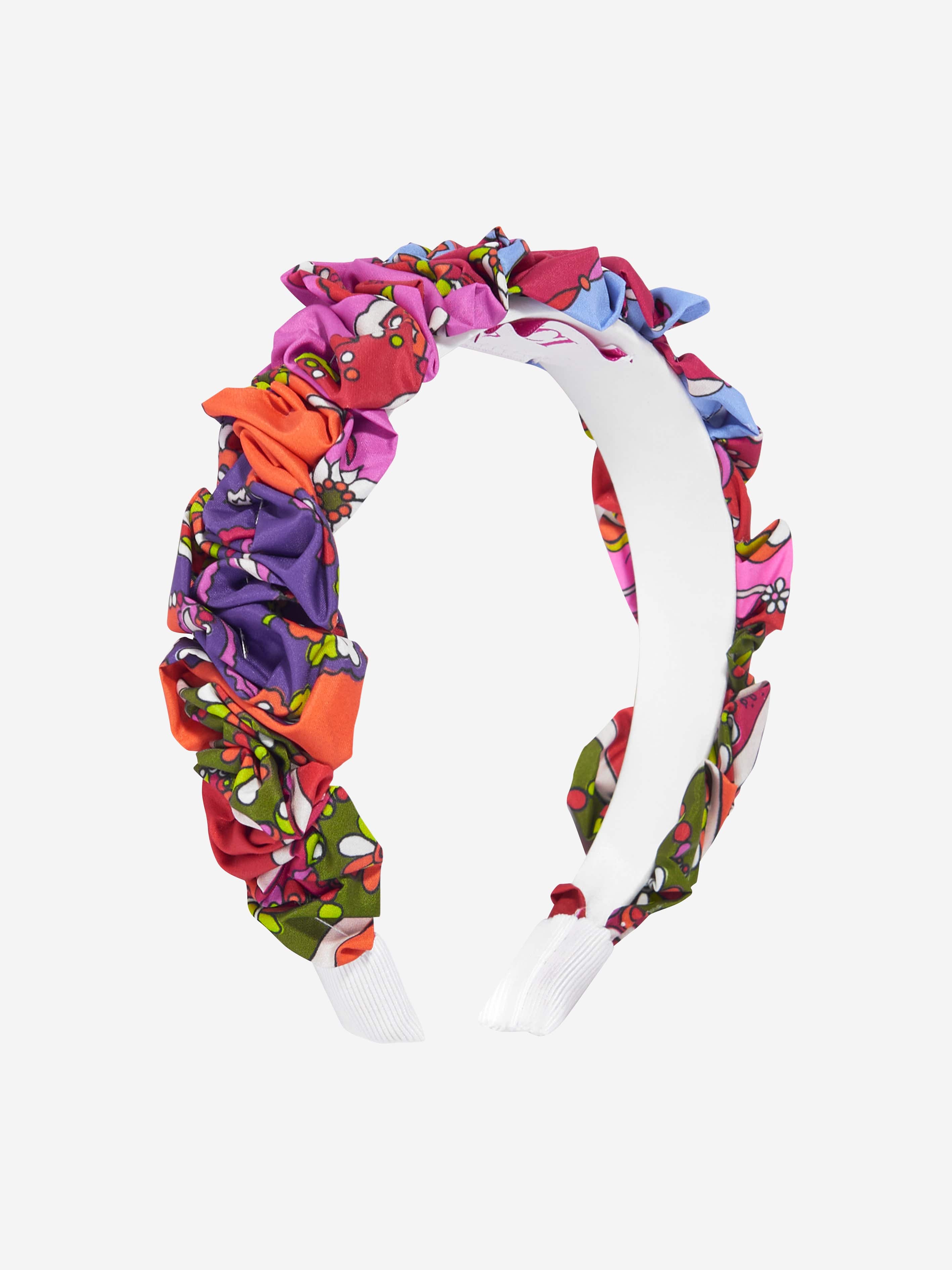 Girls Ruched Festa Print Headband in Multicolour