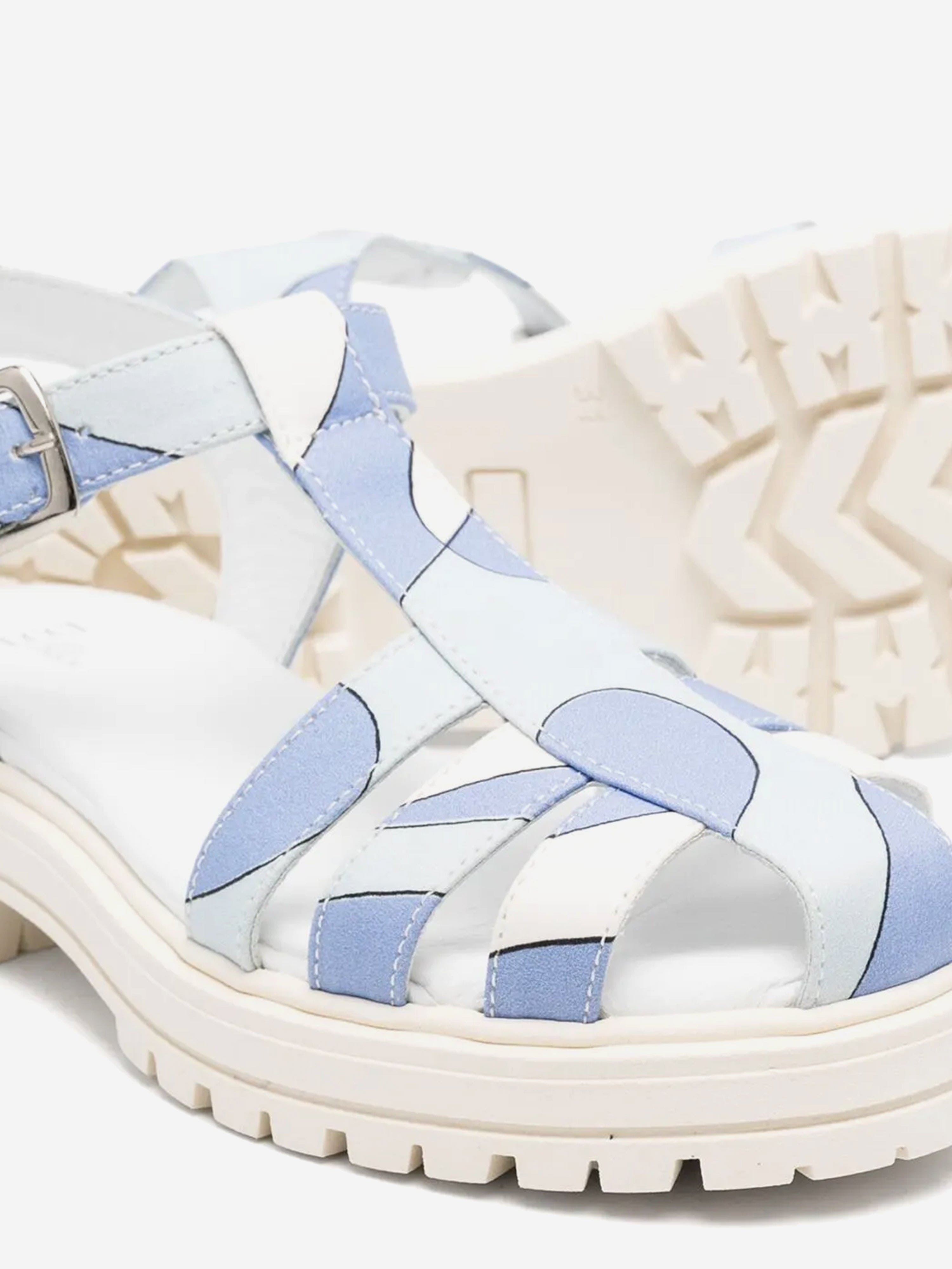 Girls Poplin Sandals in Blue