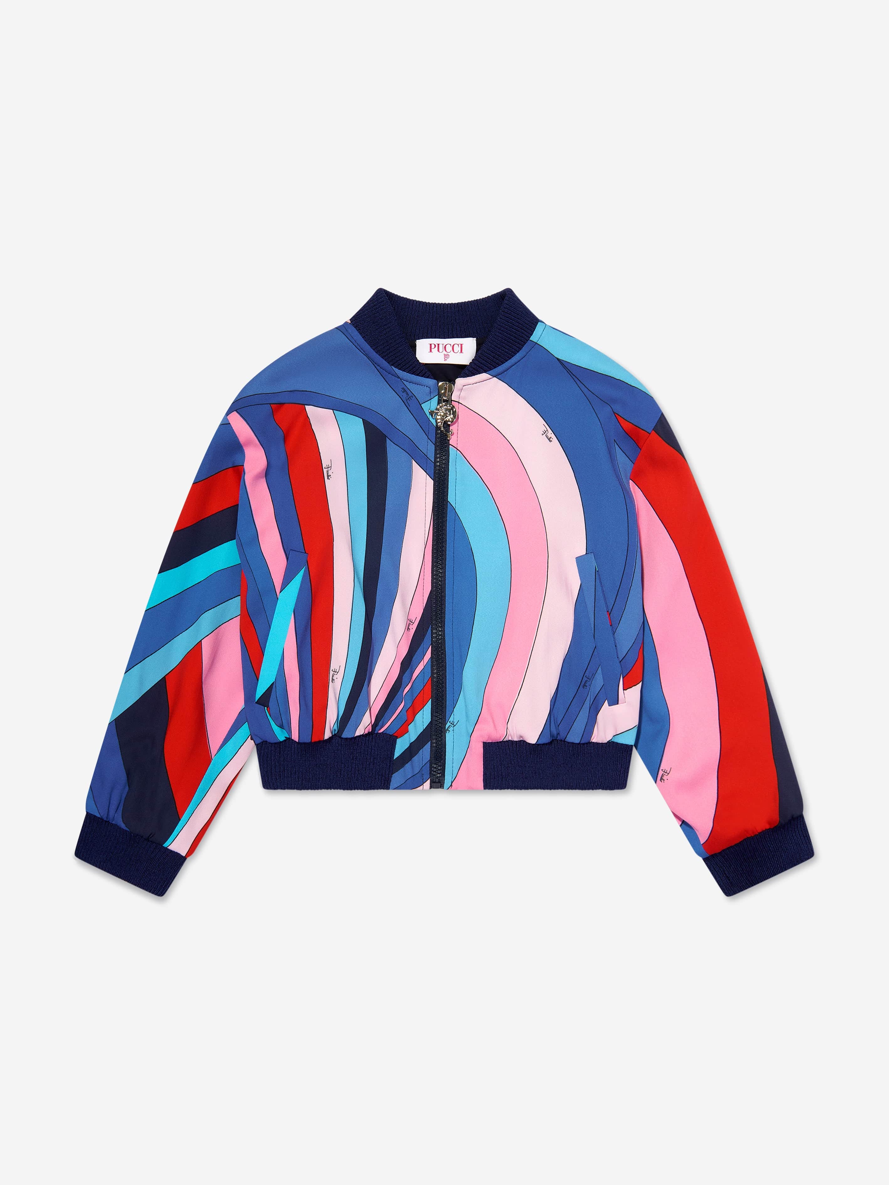 Girls Iride Print Zip Up Jacket in Multicolour