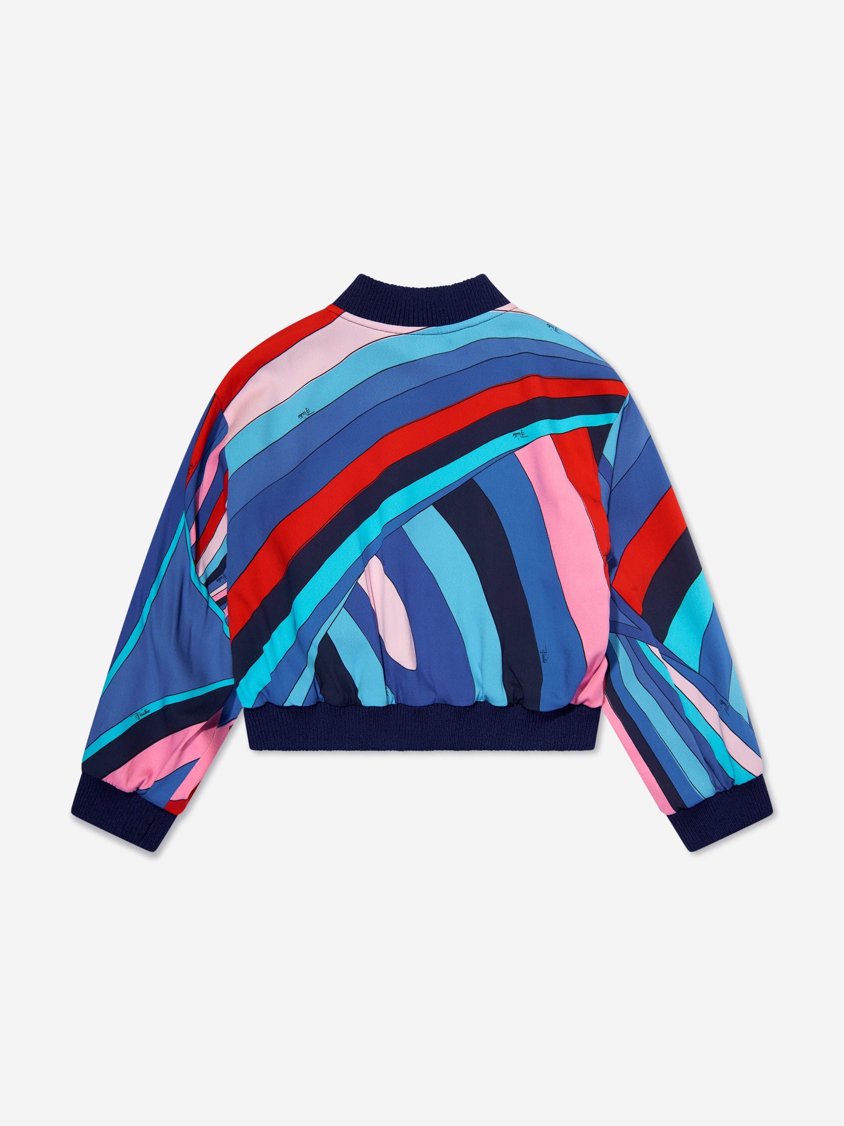 Girls Iride Print Zip Up Jacket in Multicolour