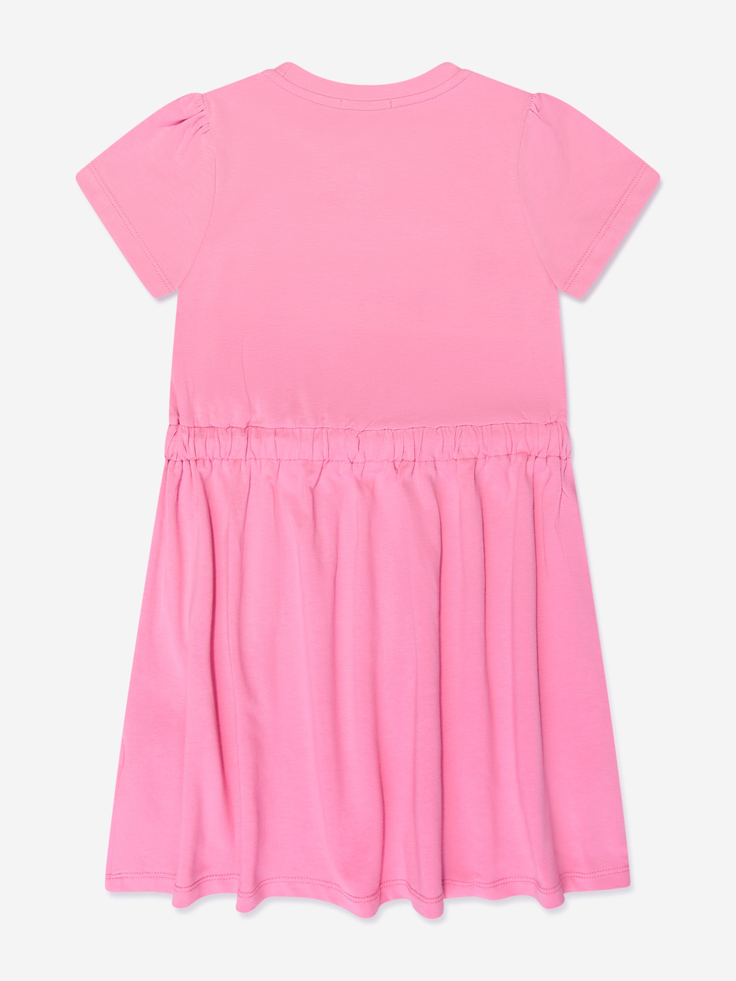 Escada Girls Embroidered Logo T-Shirt Dress in Pink