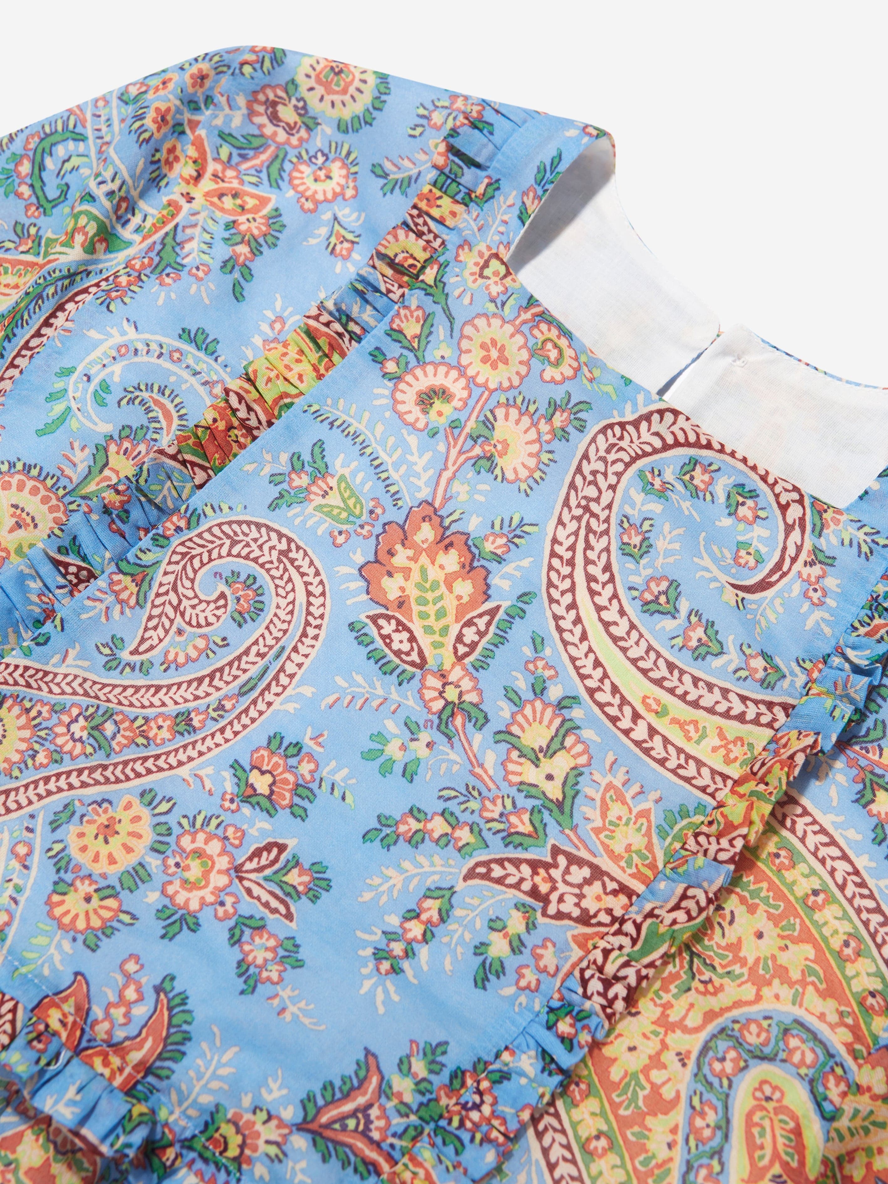 Etro Girls Floral Paisley Dress in Bluw