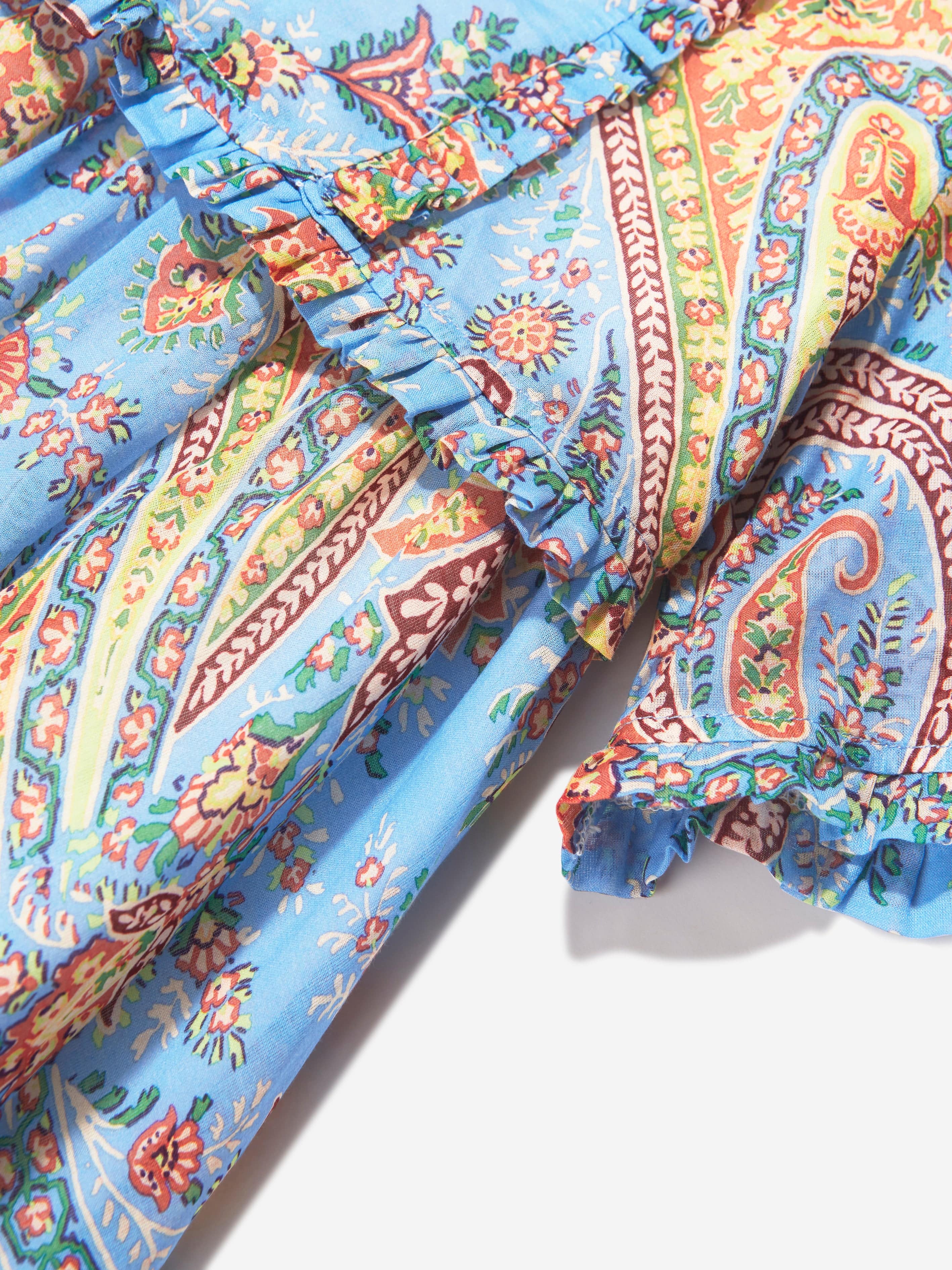 Etro Girls Floral Paisley Dress in Bluw