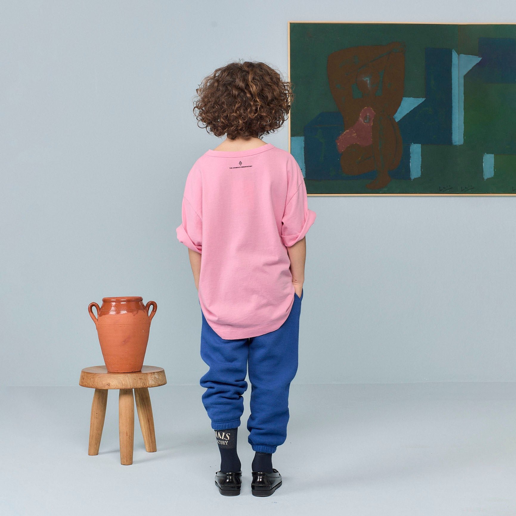 Boys & Girls Pink Duck Printed Cotton T-Shirt