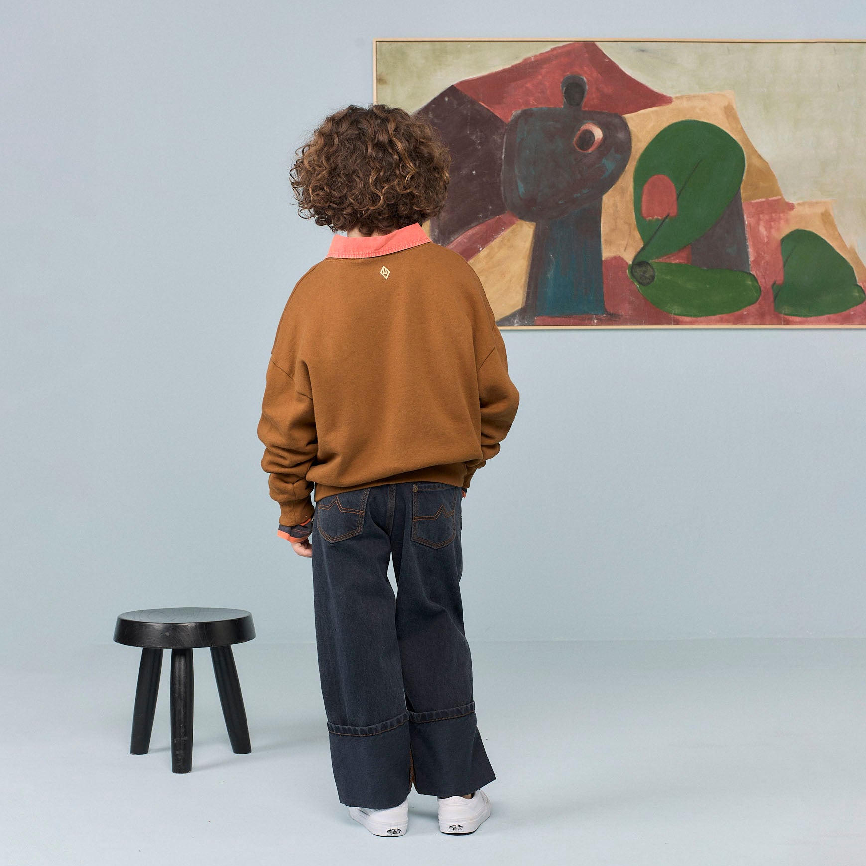 Boys & Girls Brown Logo Cotton Sweatshirt