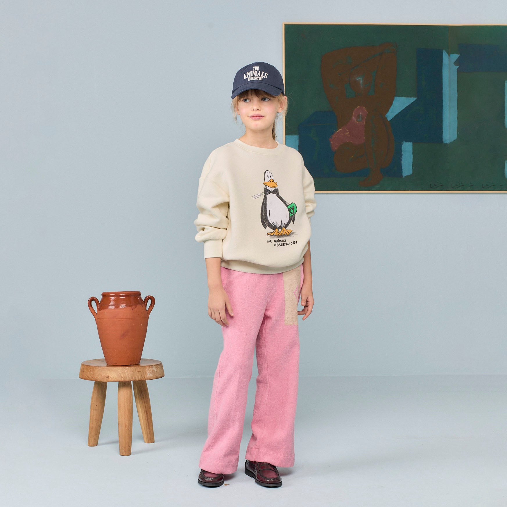 Boys & Girls White Duck Printed Cotton Sweatshirt