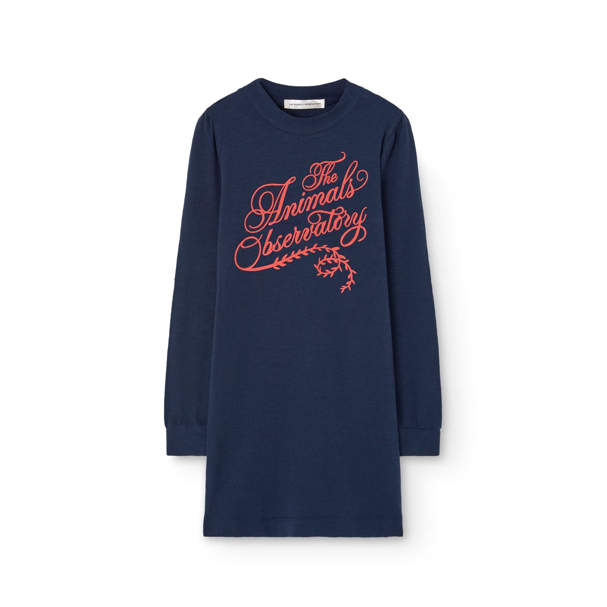 Girls Navy Logo Cotton Dress