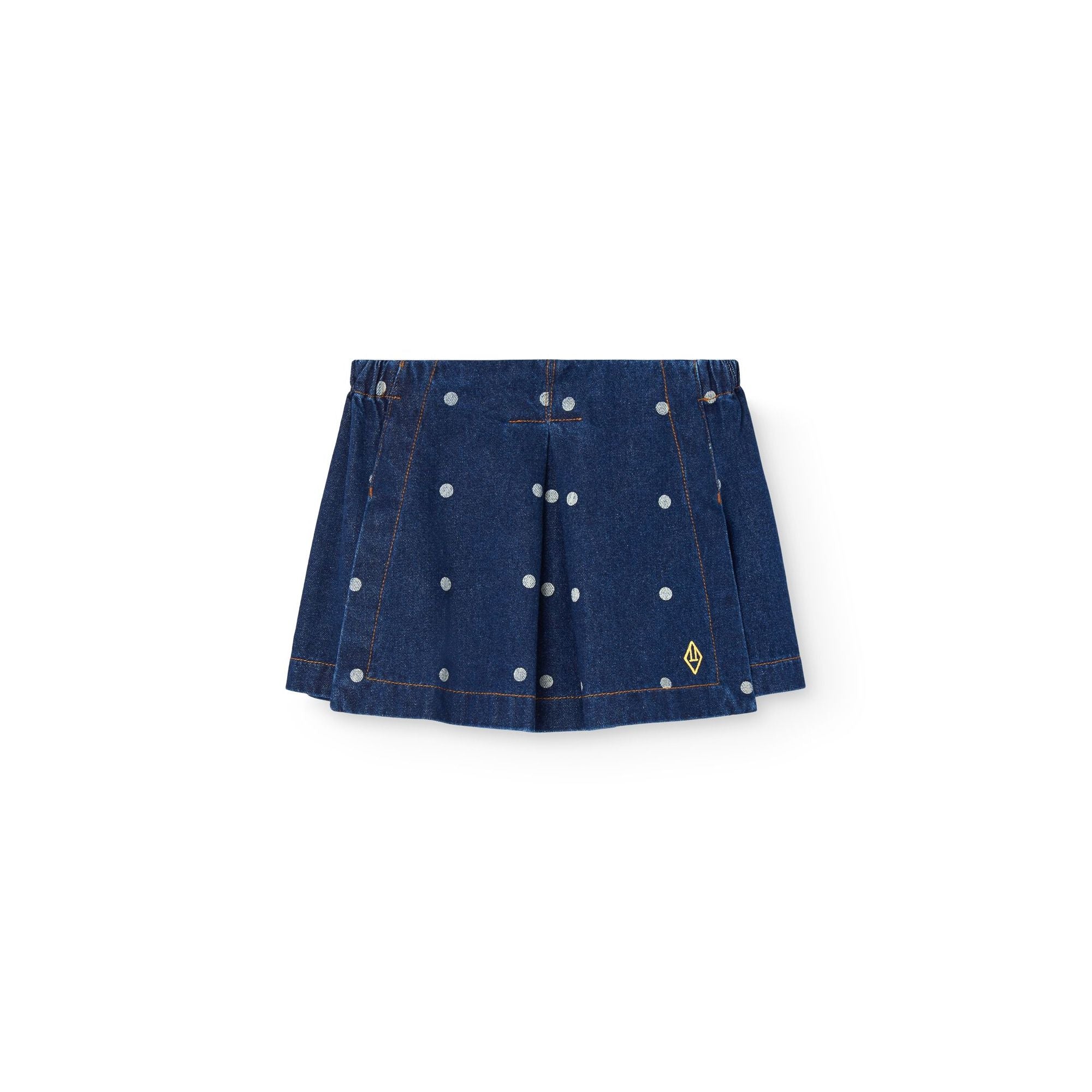 Girls Blue Dots Denim Skirt