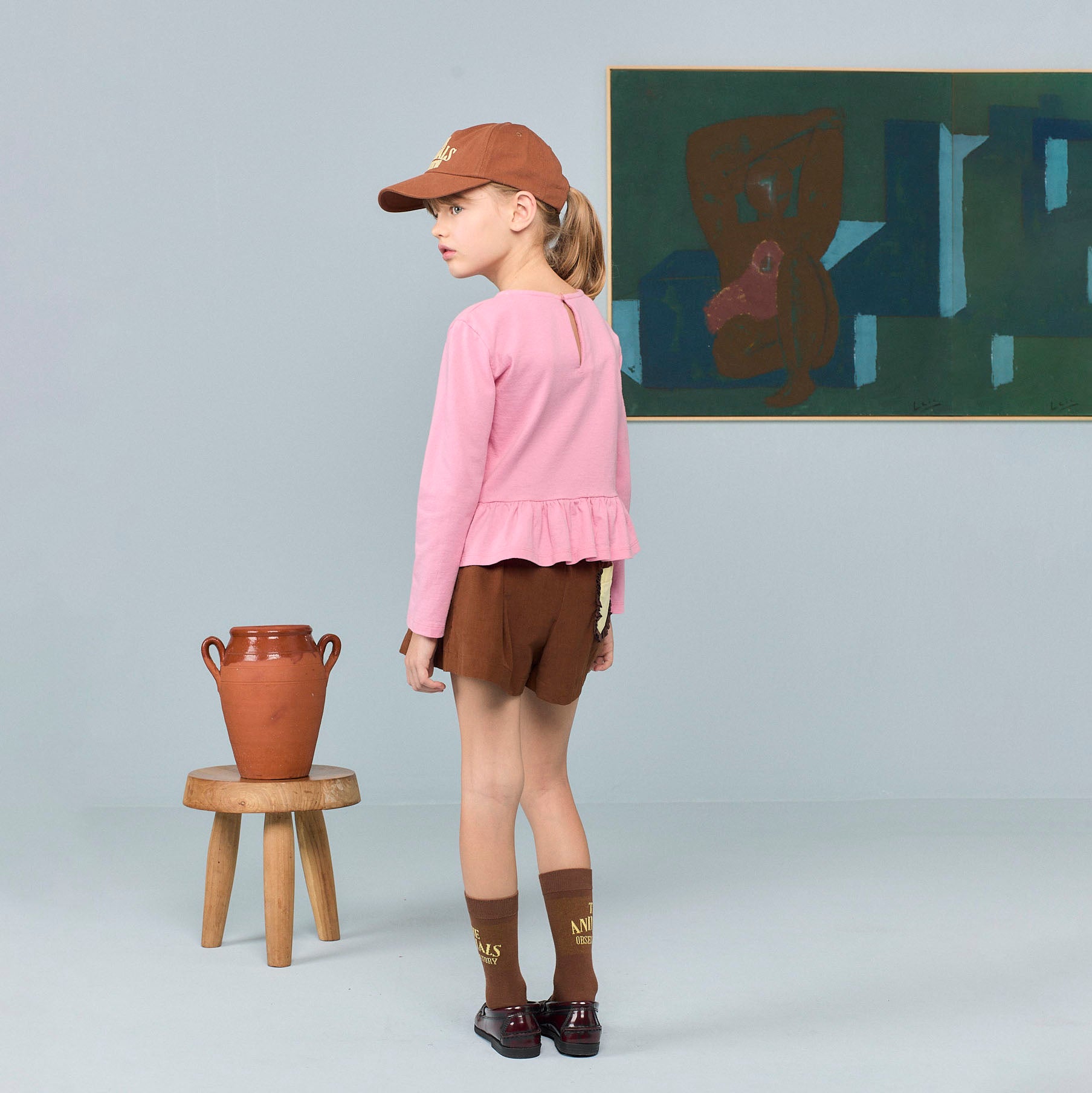 Girls Brown Cotton Skirt
