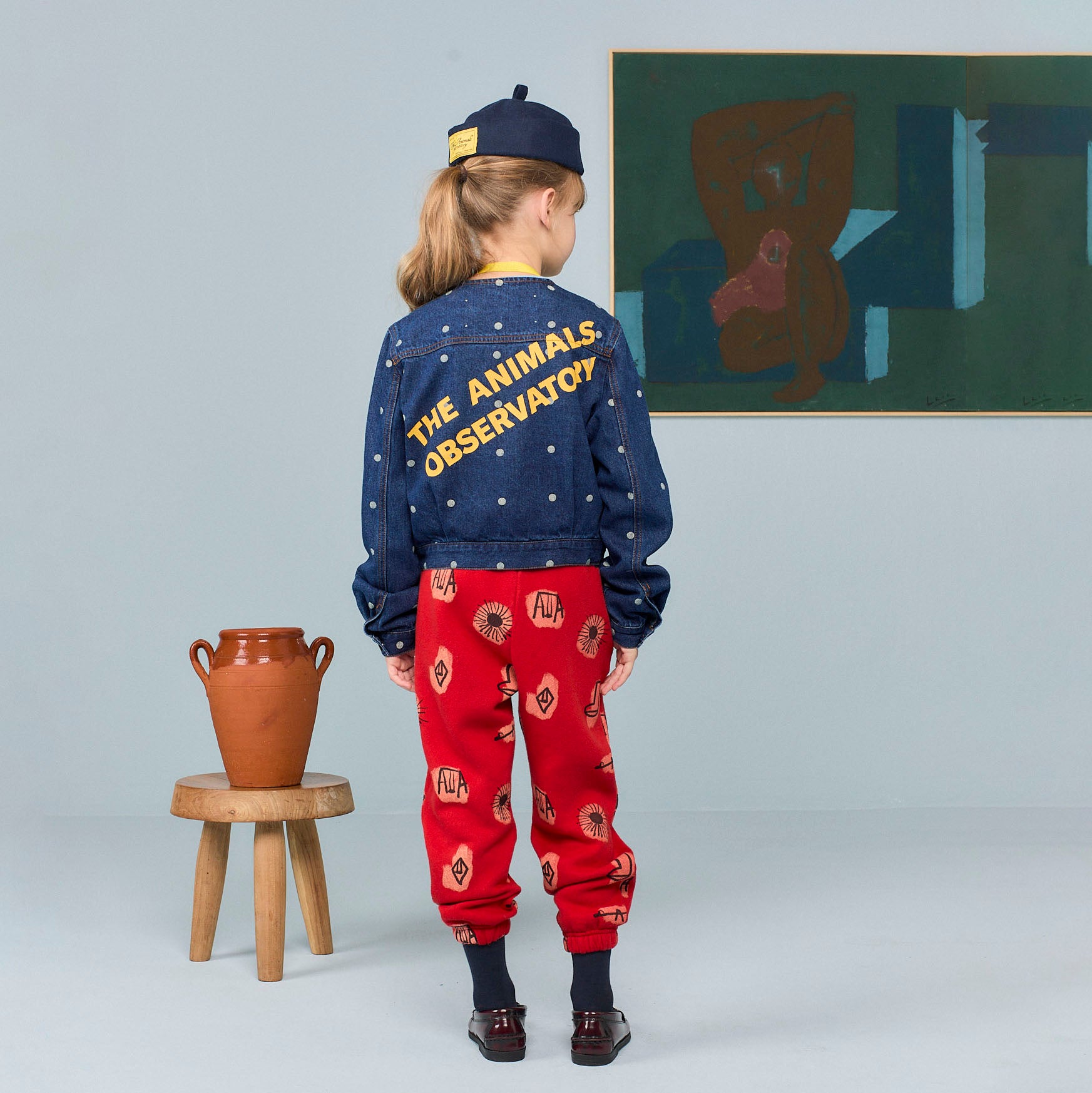 Girls Blue Dots Denim Jacket