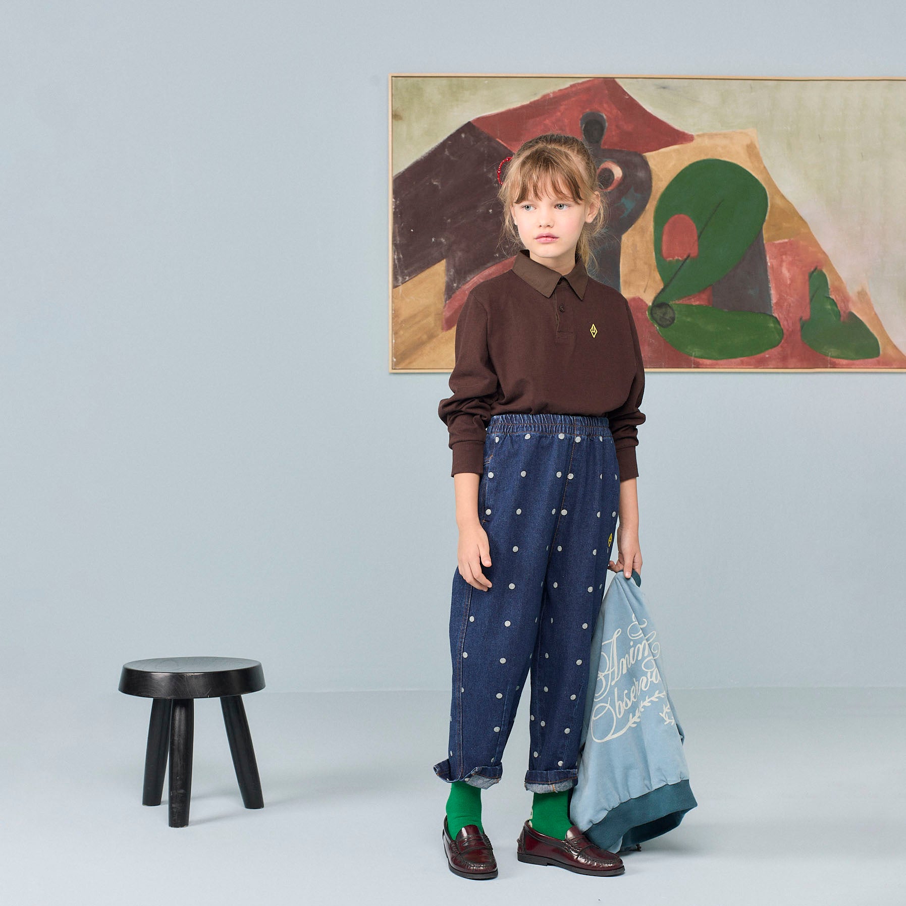Boys & Girls Dark Brown Cotton Polo Shirt