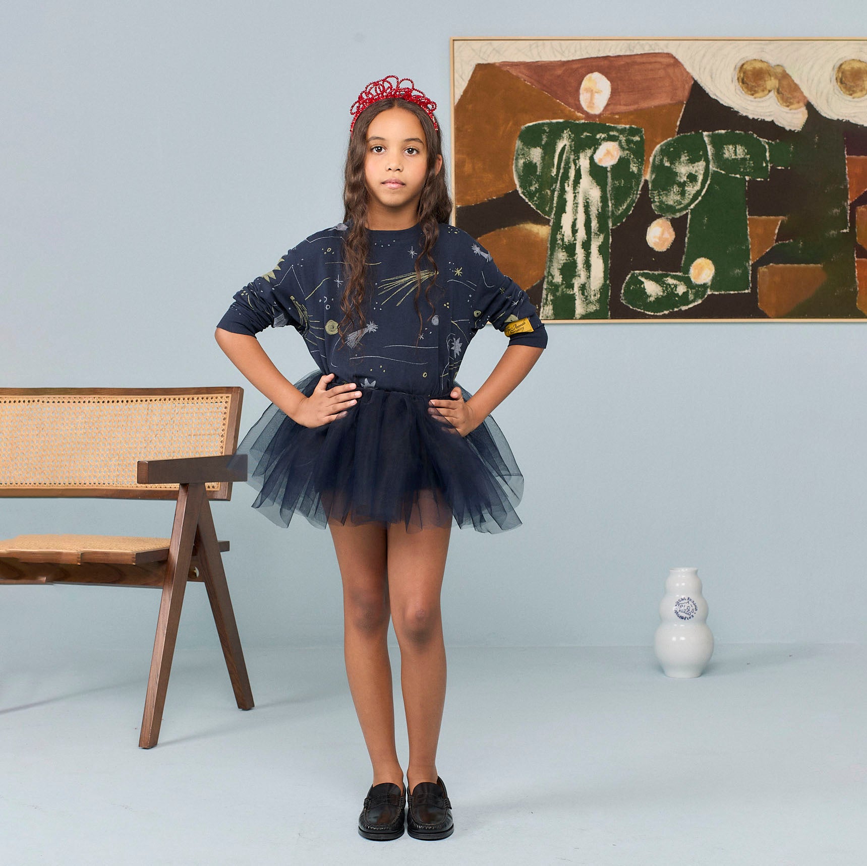 Girls Navy Tulle Skirt