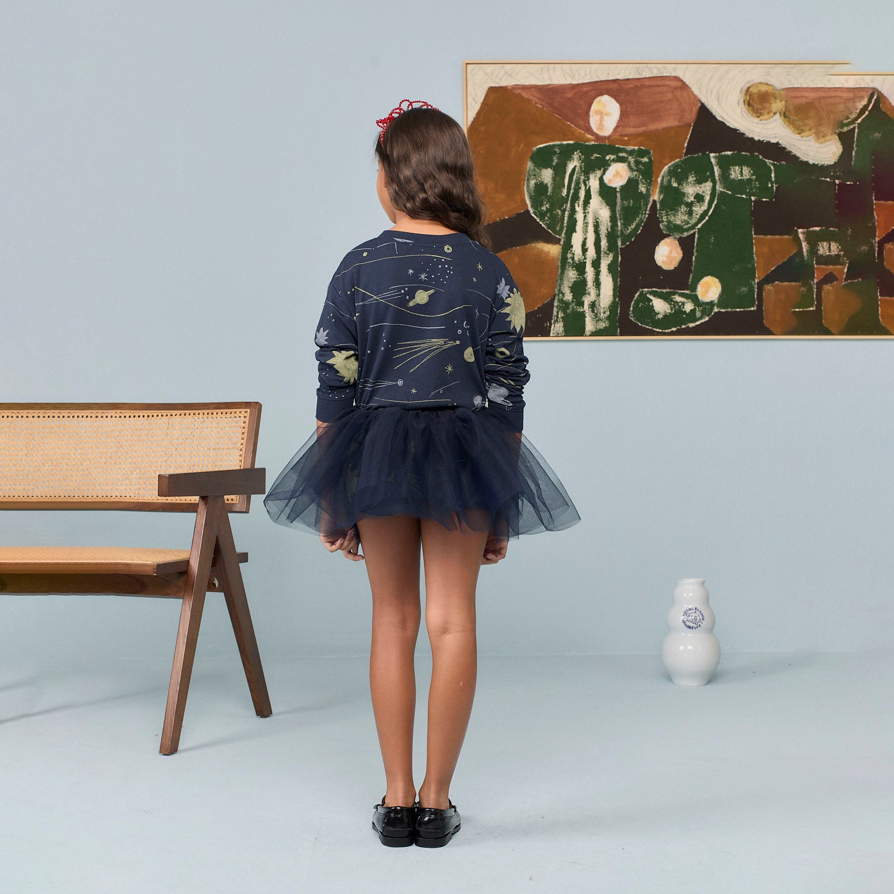 Girls Navy Tulle Skirt