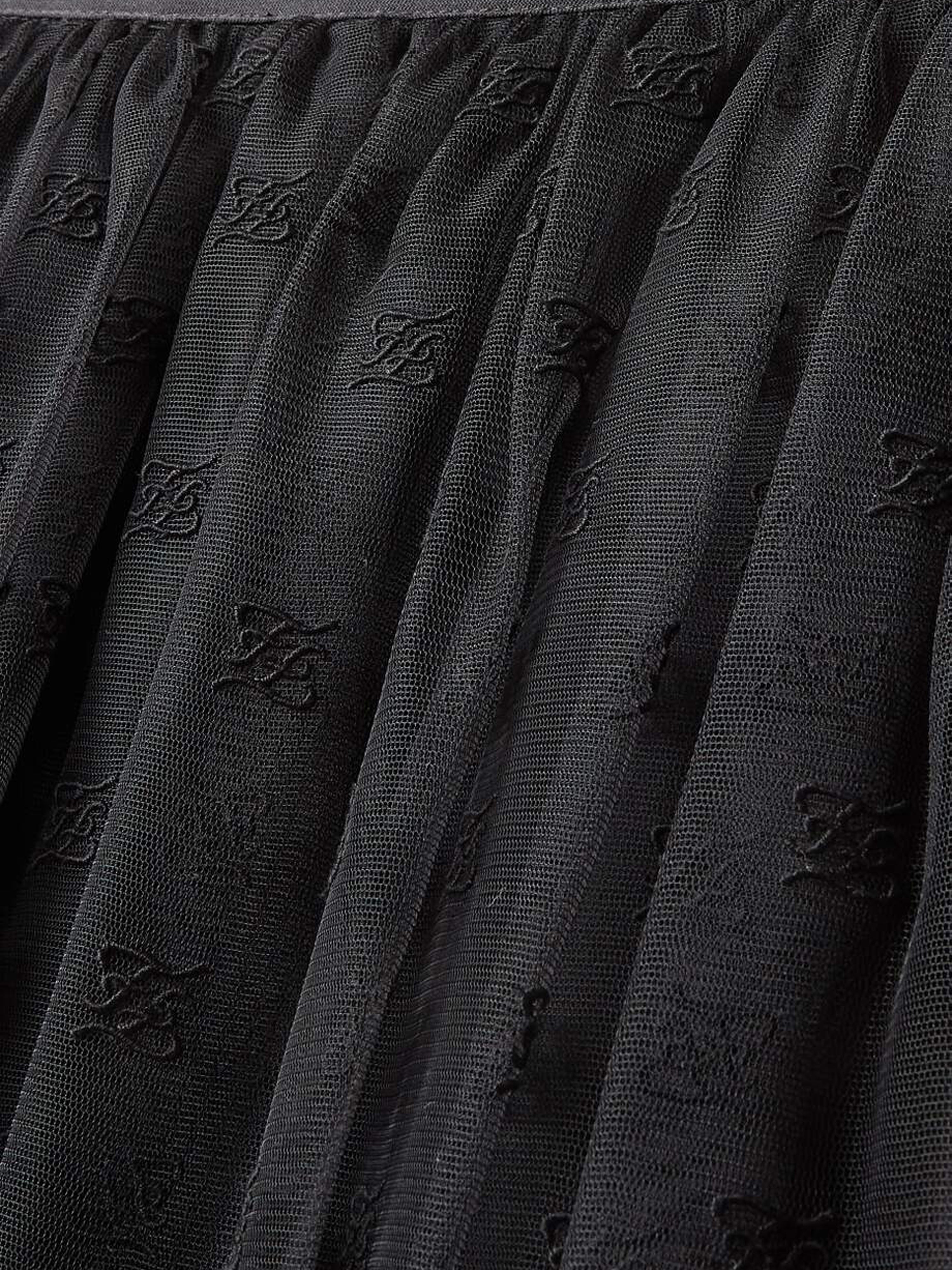 Girls Embroidered Tulle Skirt