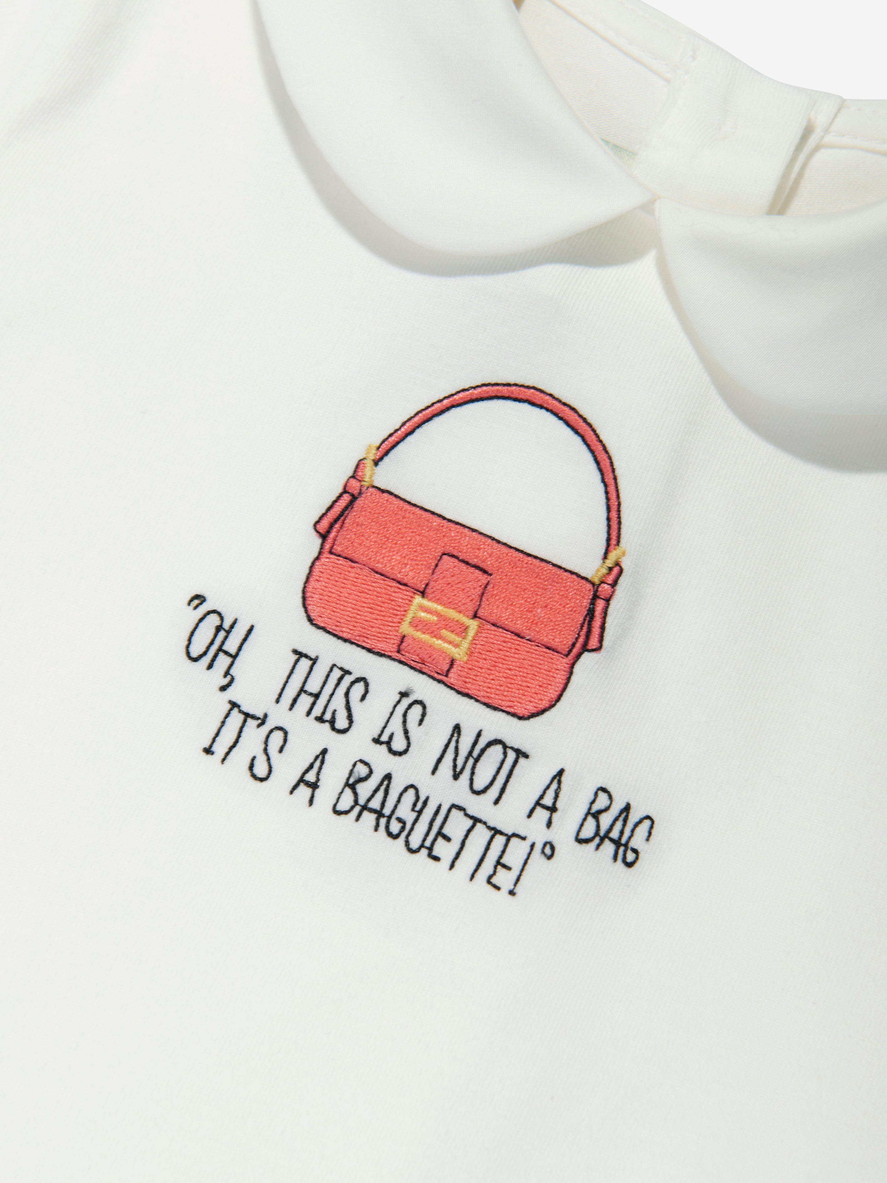 Baby Girls Bag Print T-Shirt in Ivory