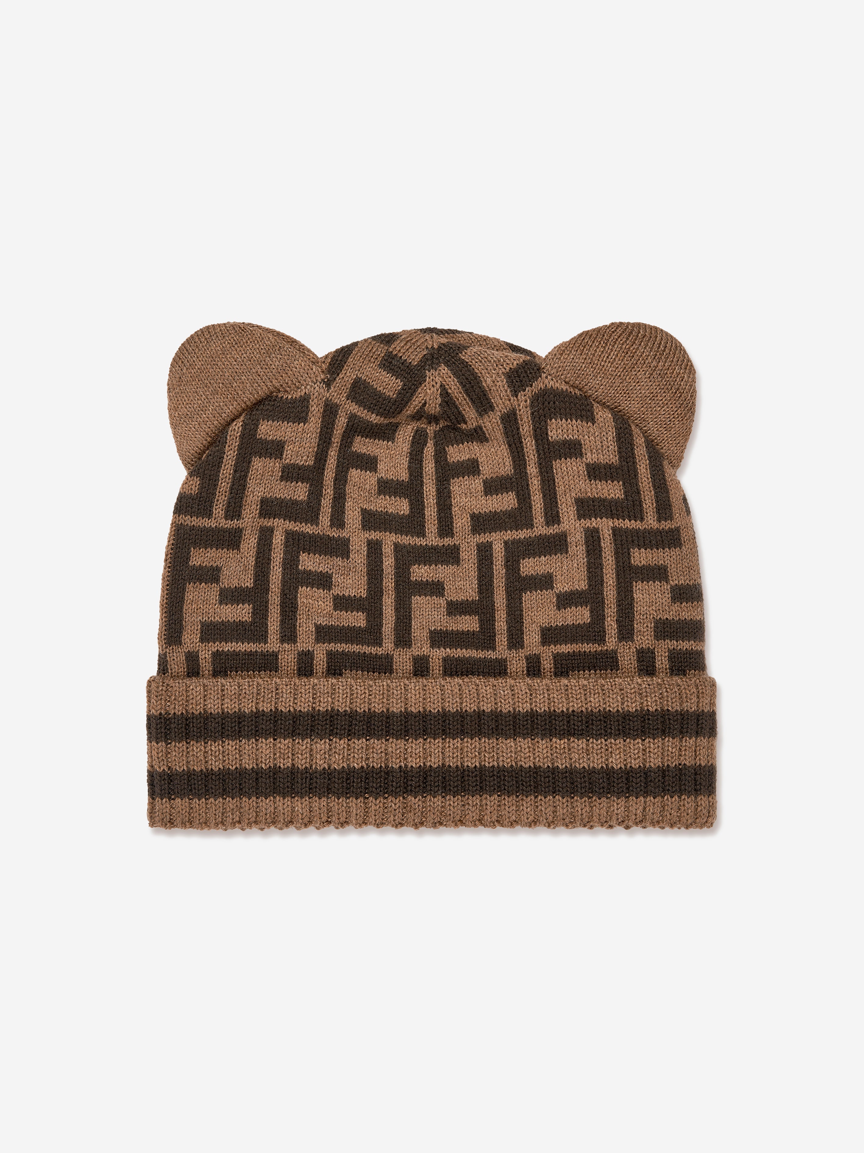 Baby Logo Hat and Scarf Set in Brown