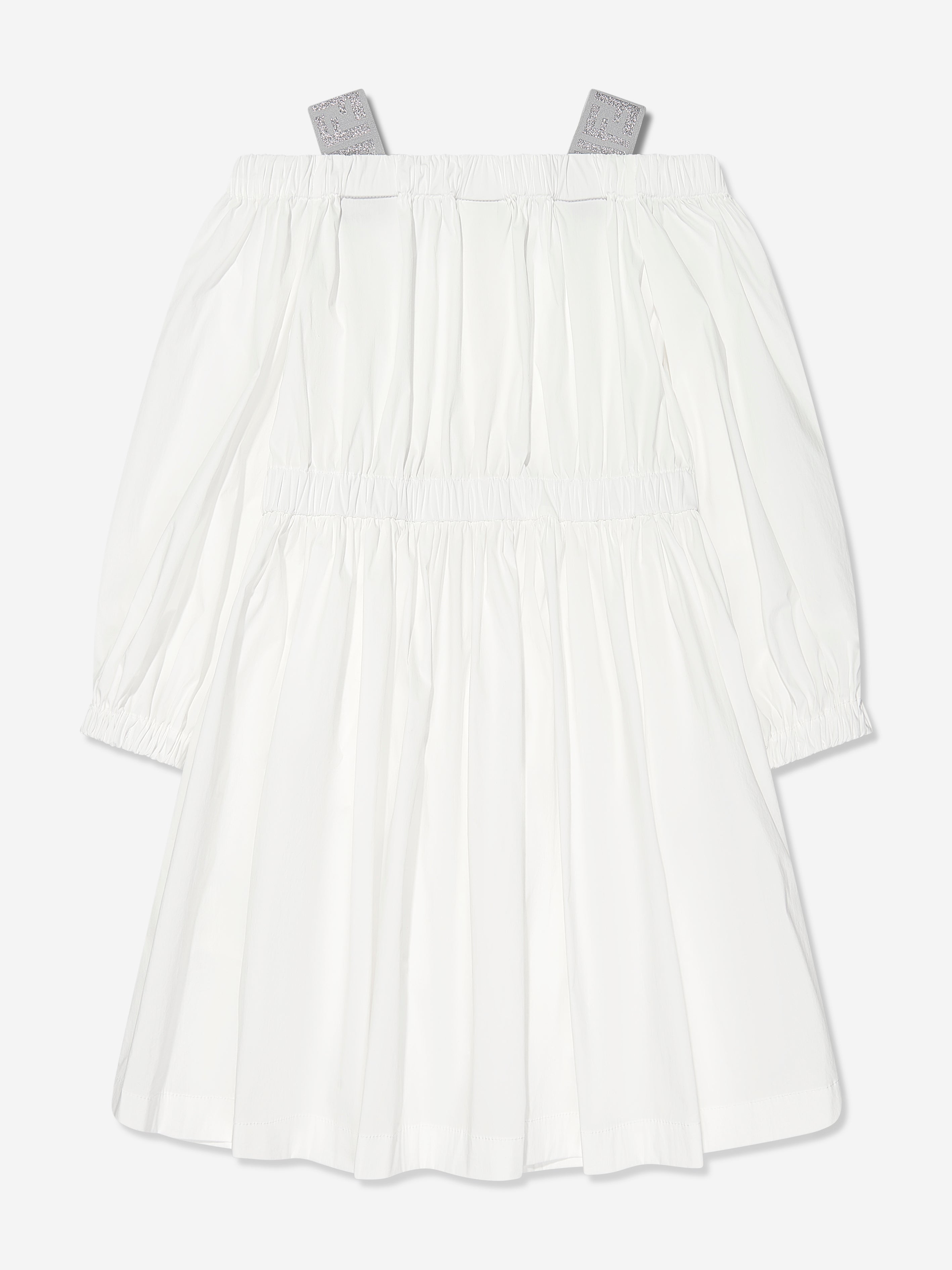 Girls FF Logo Dress in White