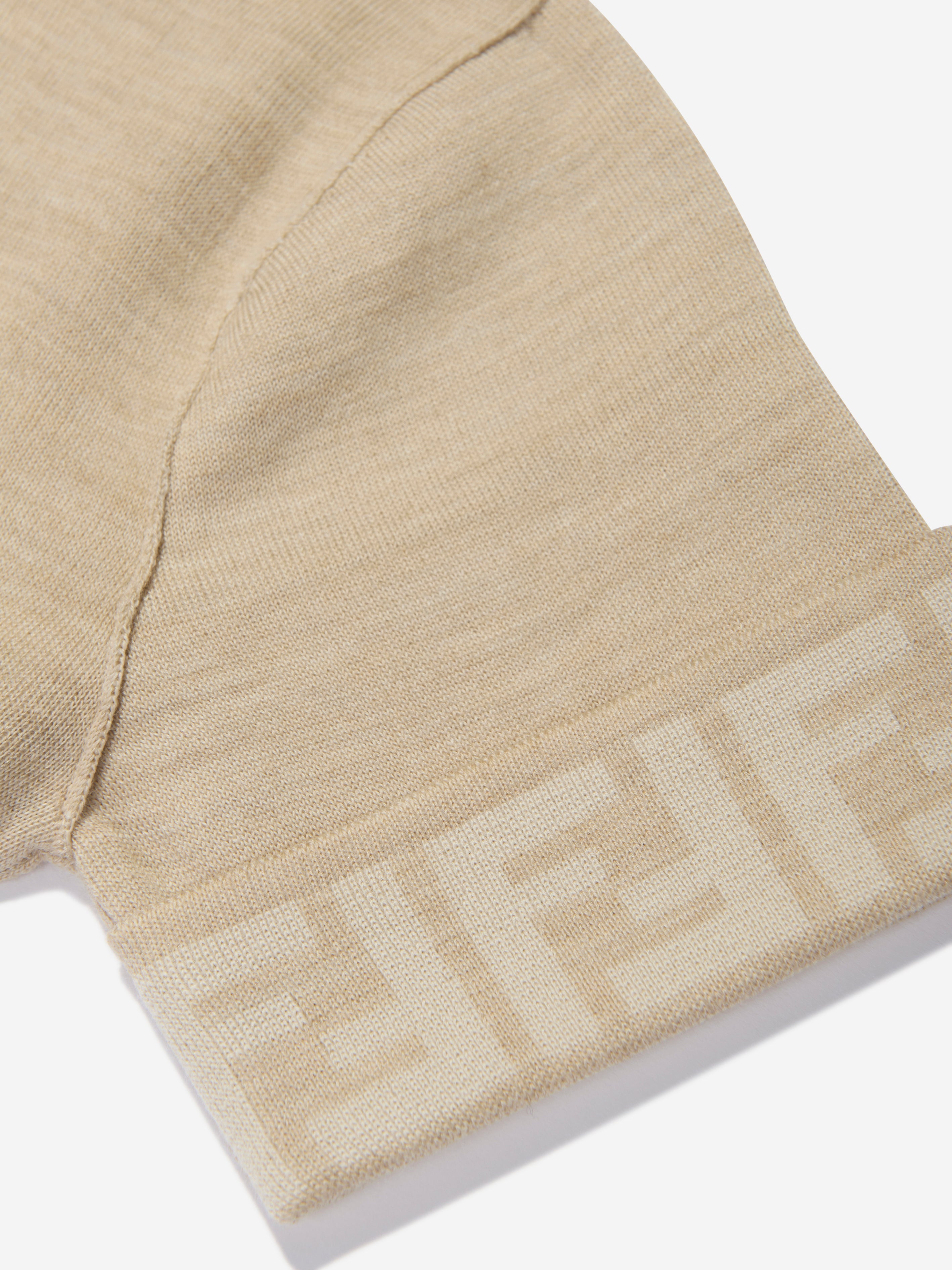 Girls Knitted FF Logo Dress in Brown