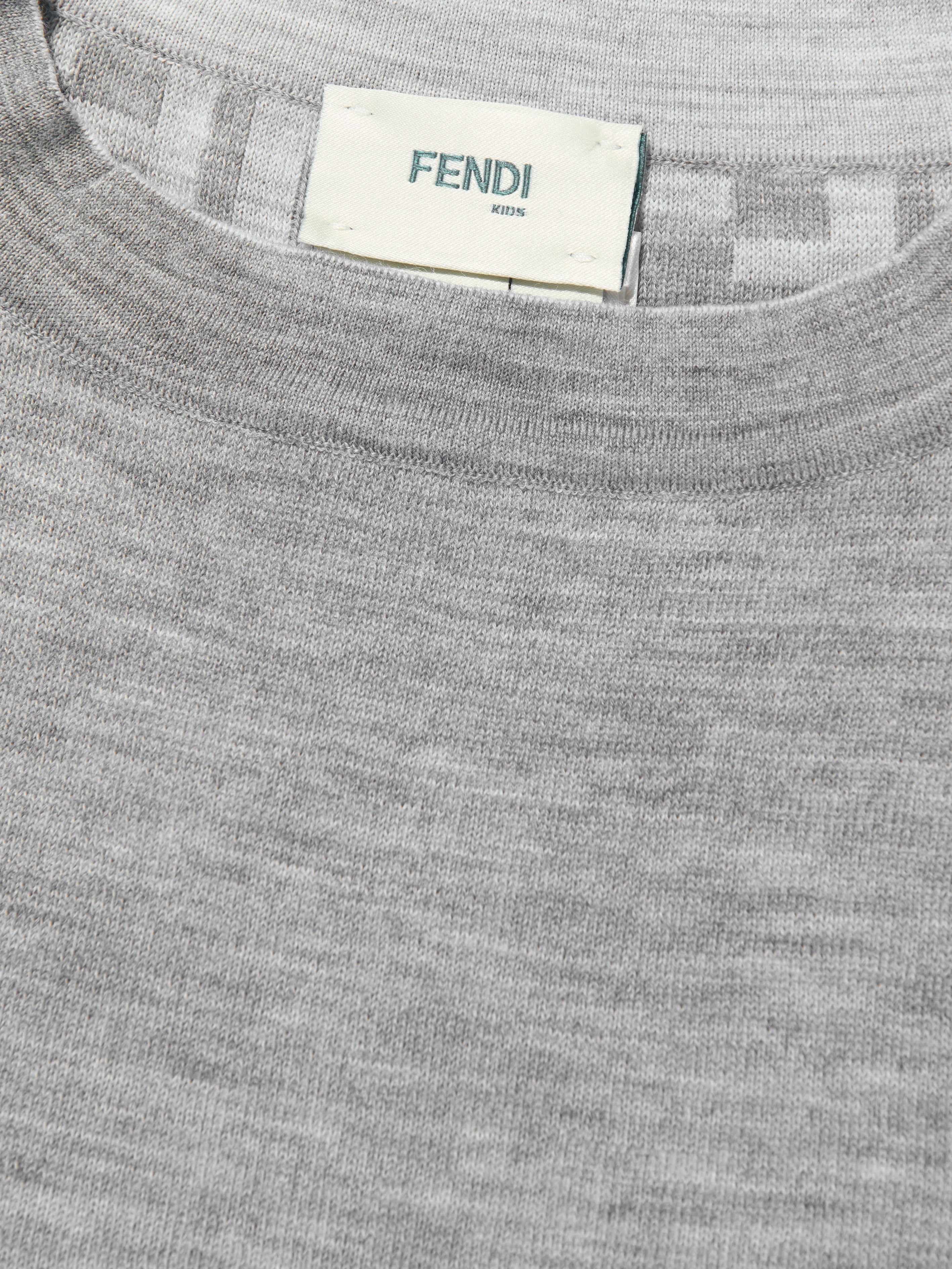 Girls Knitted FF Logo Jumper in Grey