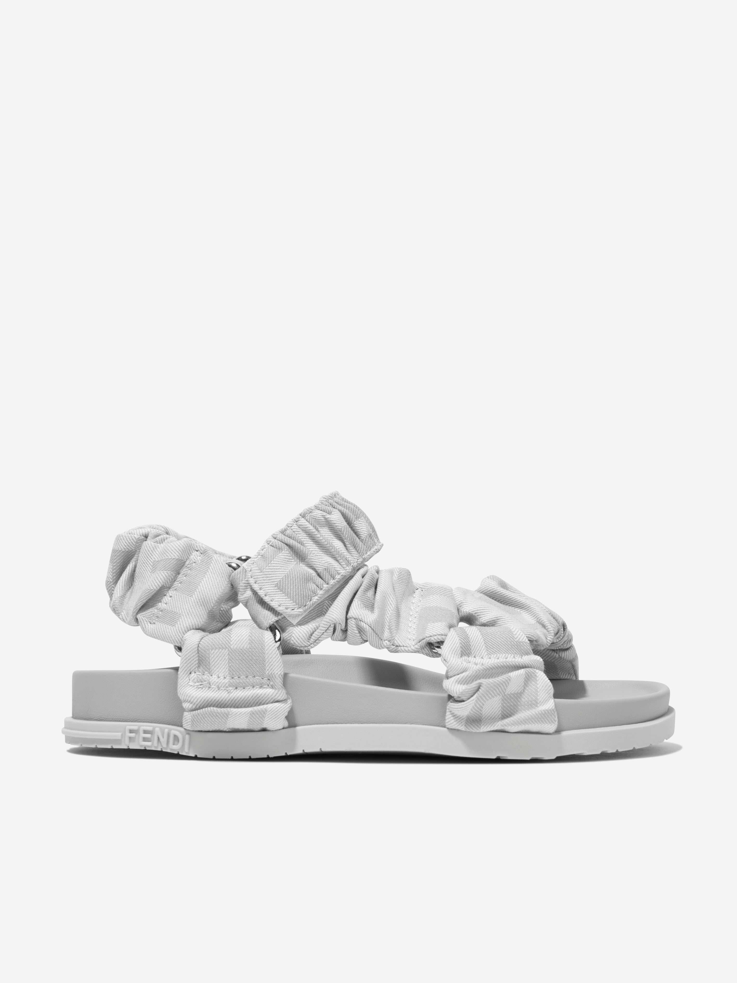 Kids FF Logo Sandals in Grey