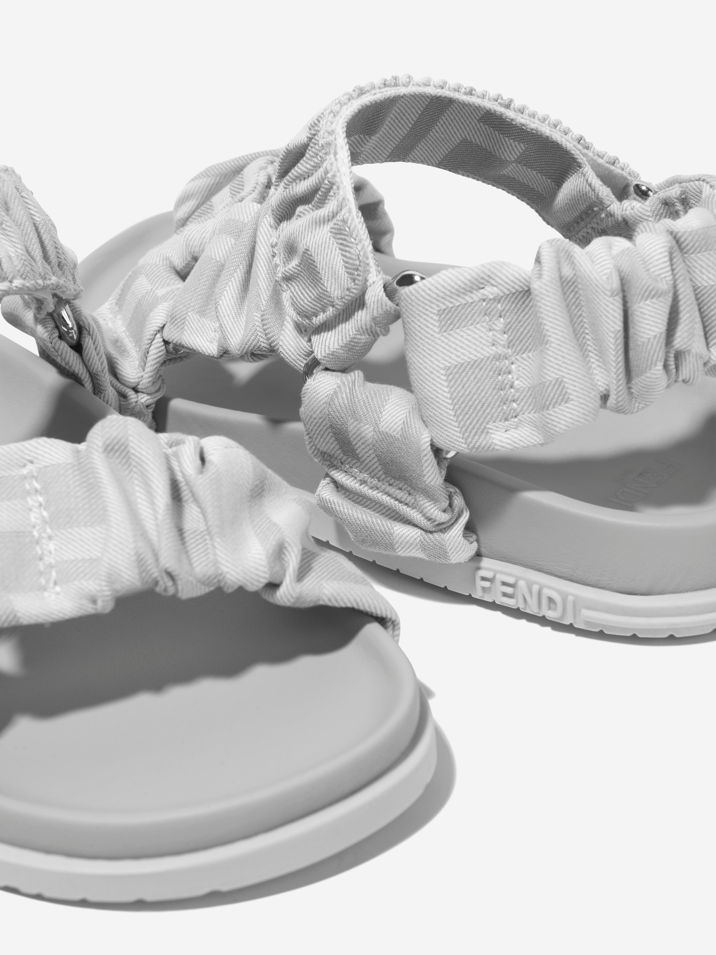 Kids FF Logo Sandals in Grey