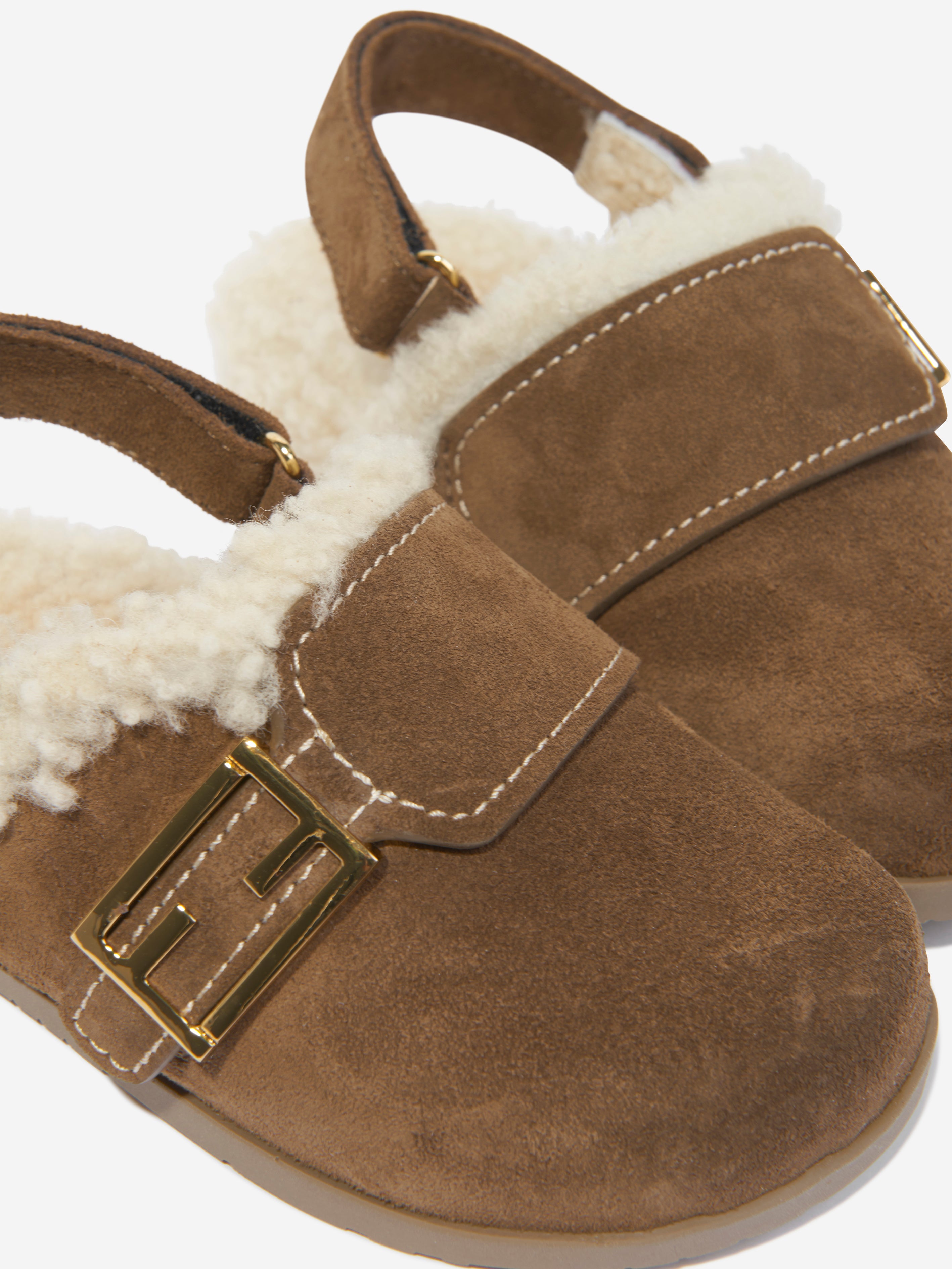 Kids Sherpa Slipper in Brown