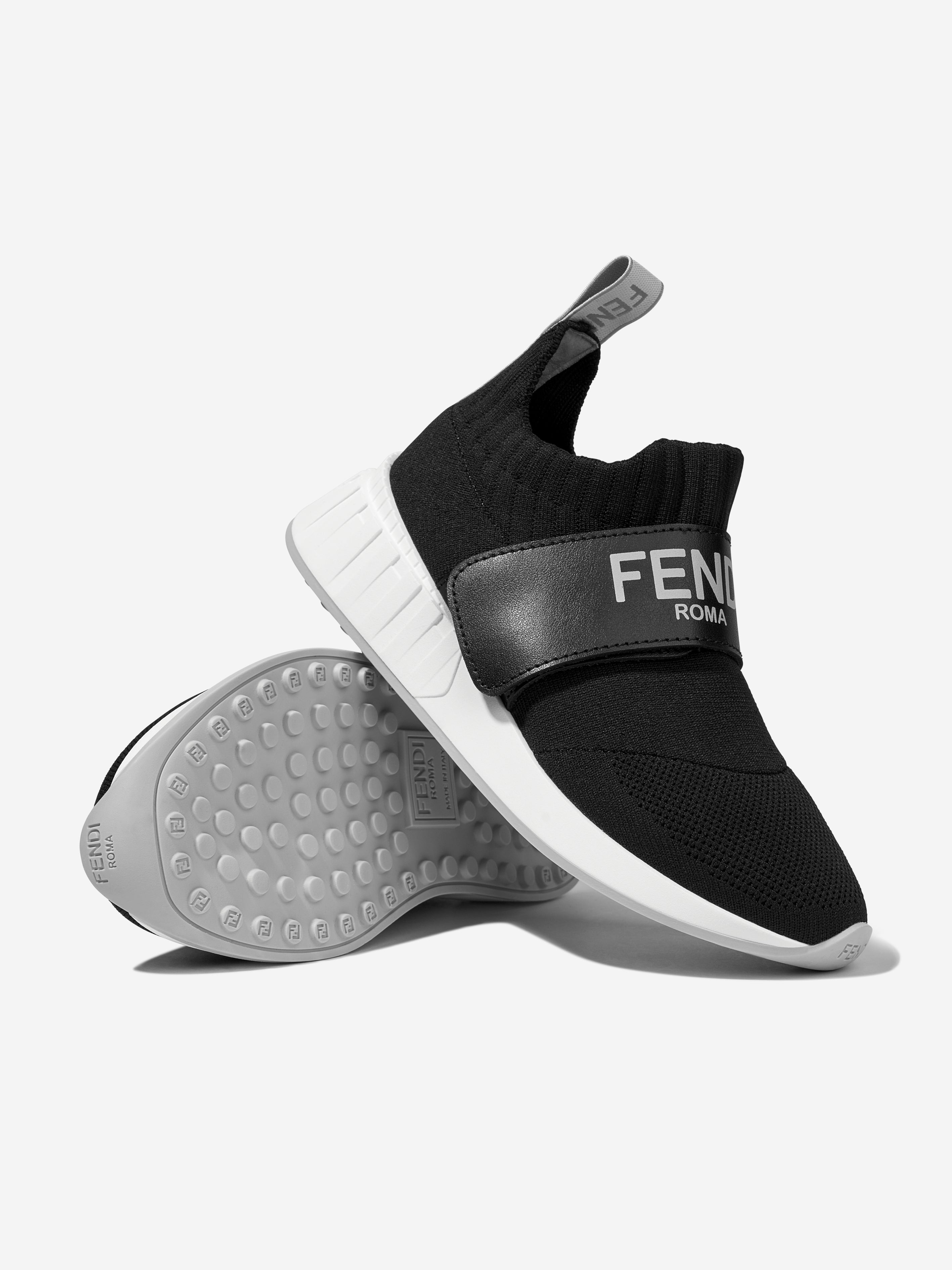 Kids Logo Slip On Trainers in Black