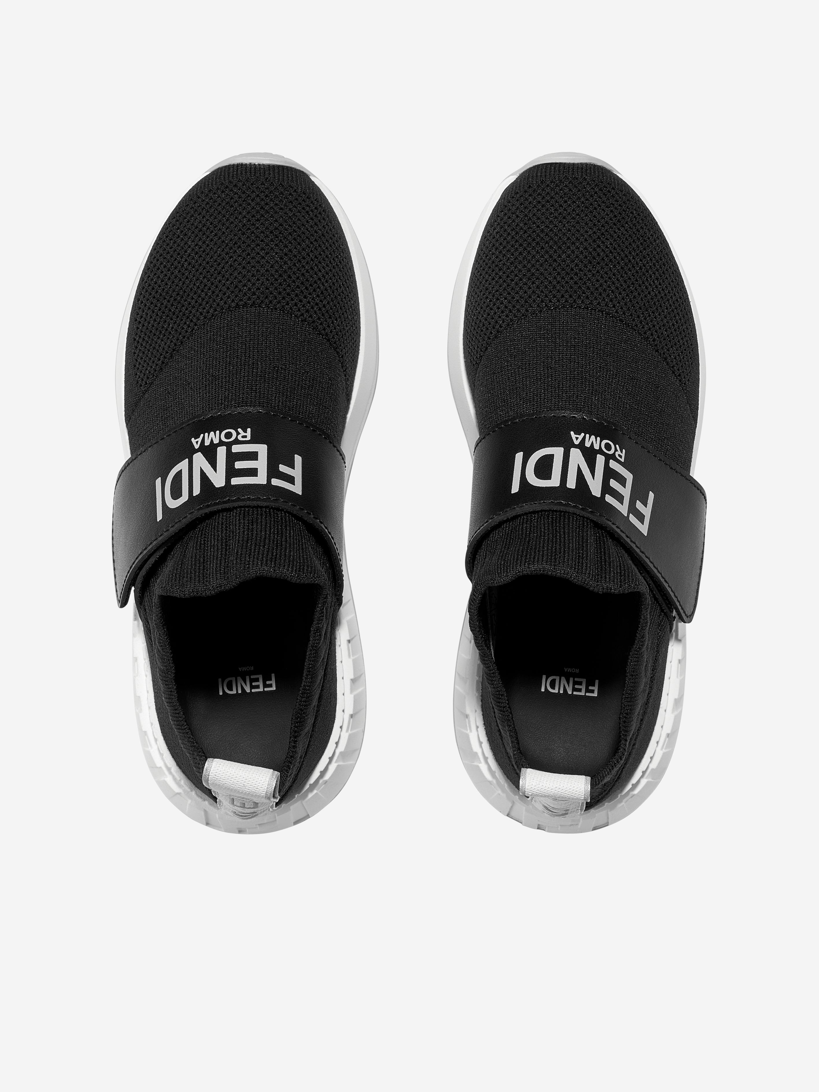 Kids Logo Slip On Trainers in Black