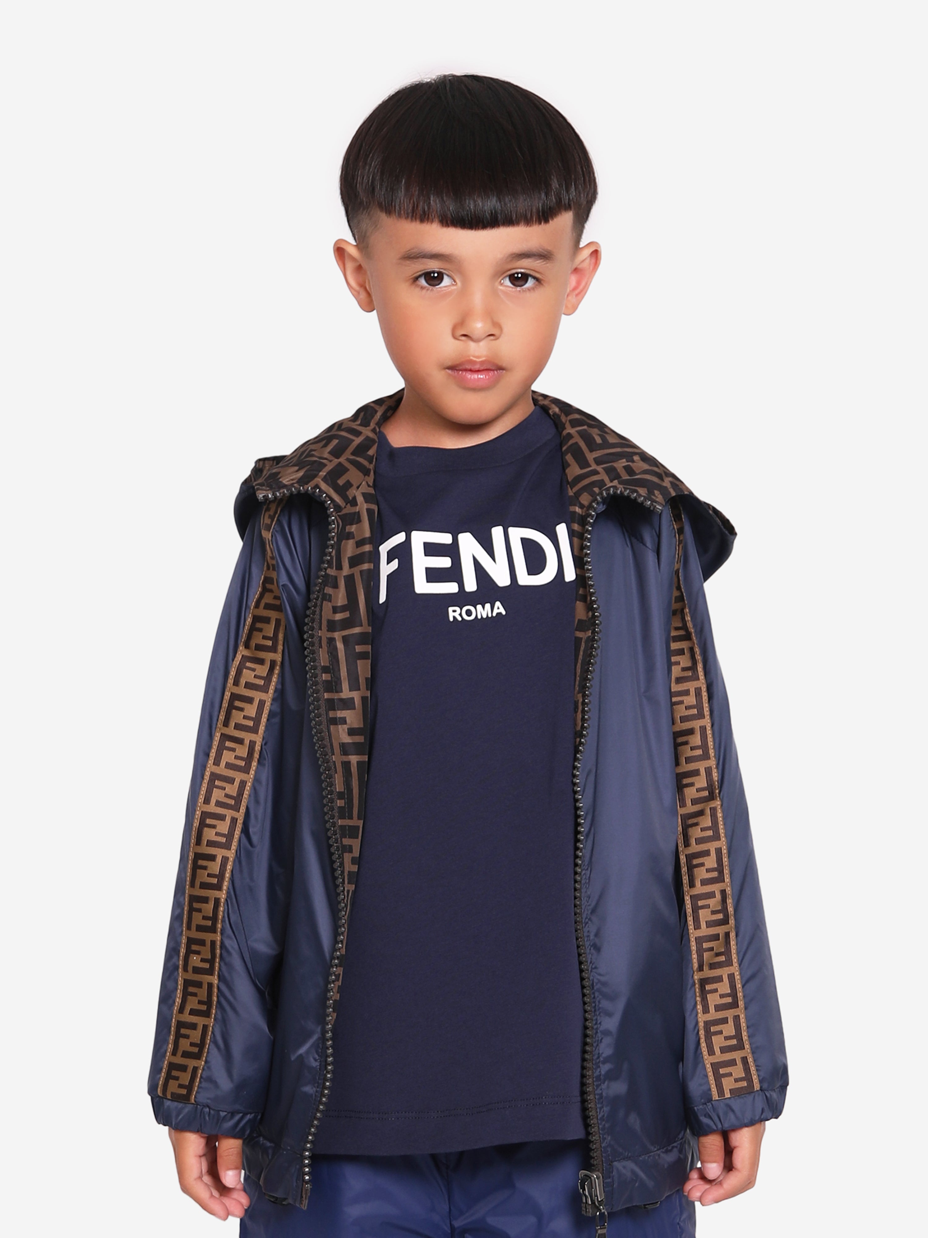 Kids Reversible K-Way Jacket in Blue