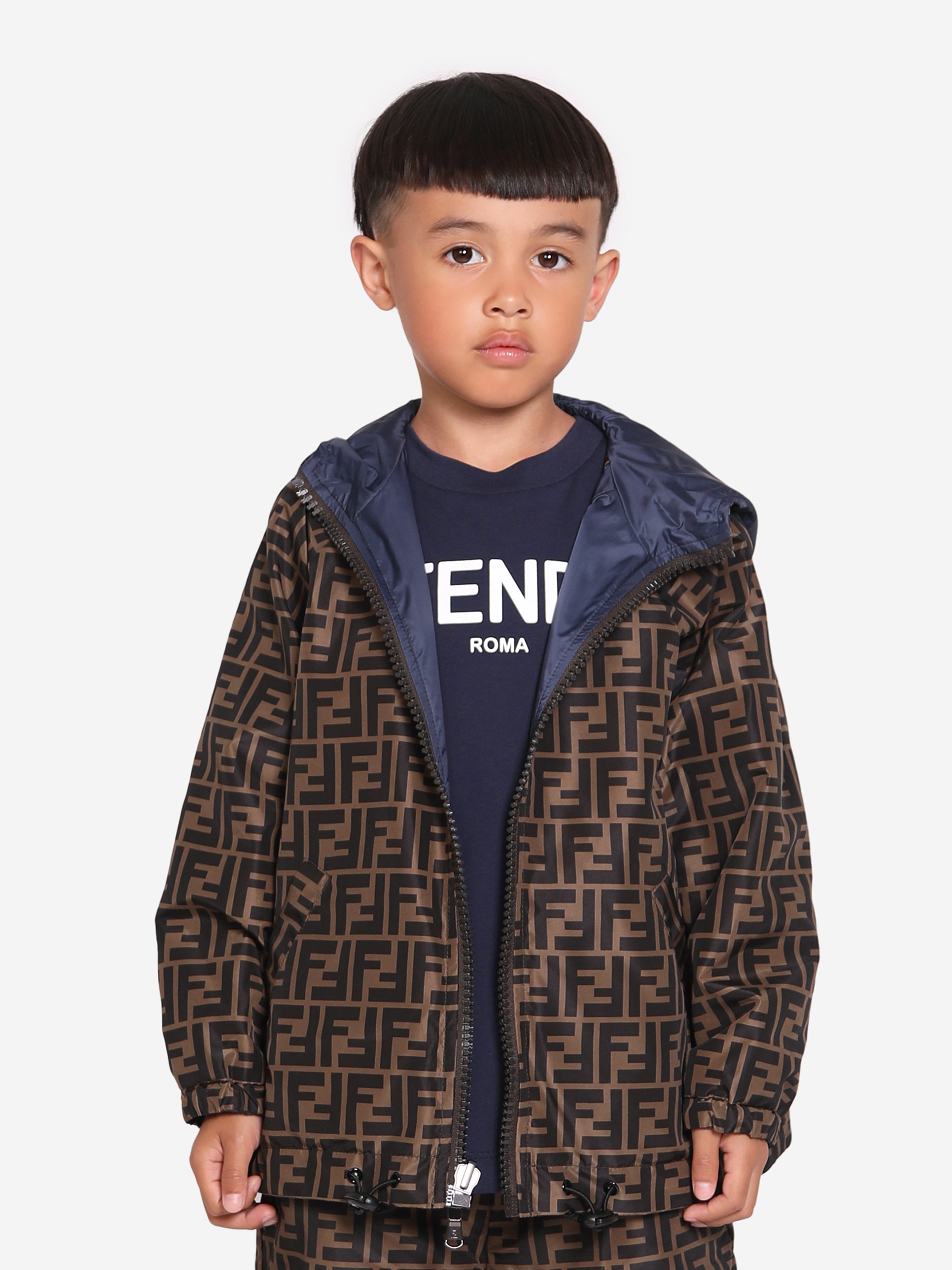 Kids Reversible K-Way Jacket in Blue