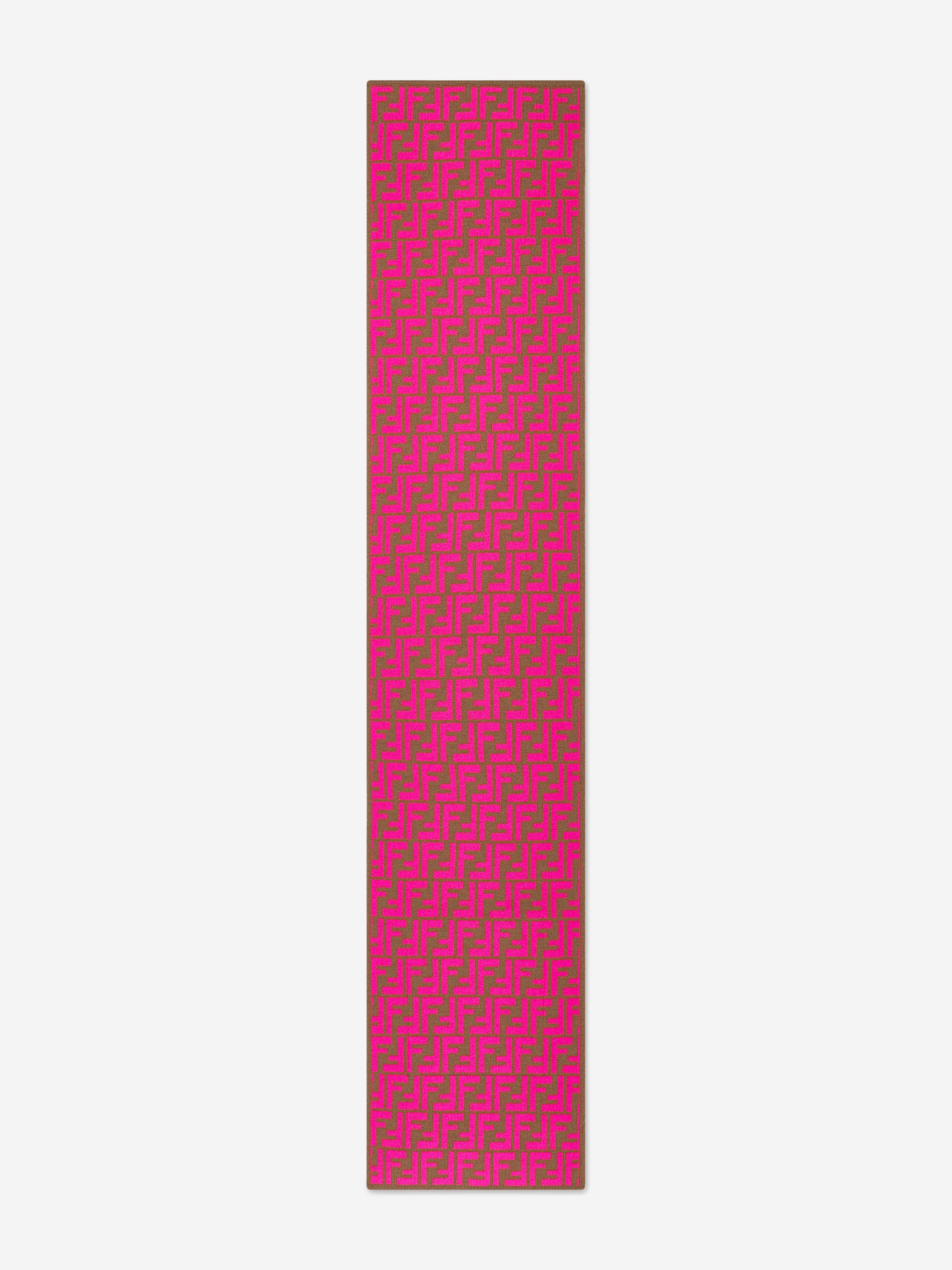Girls FF Logo Reversible Scarf in Beige