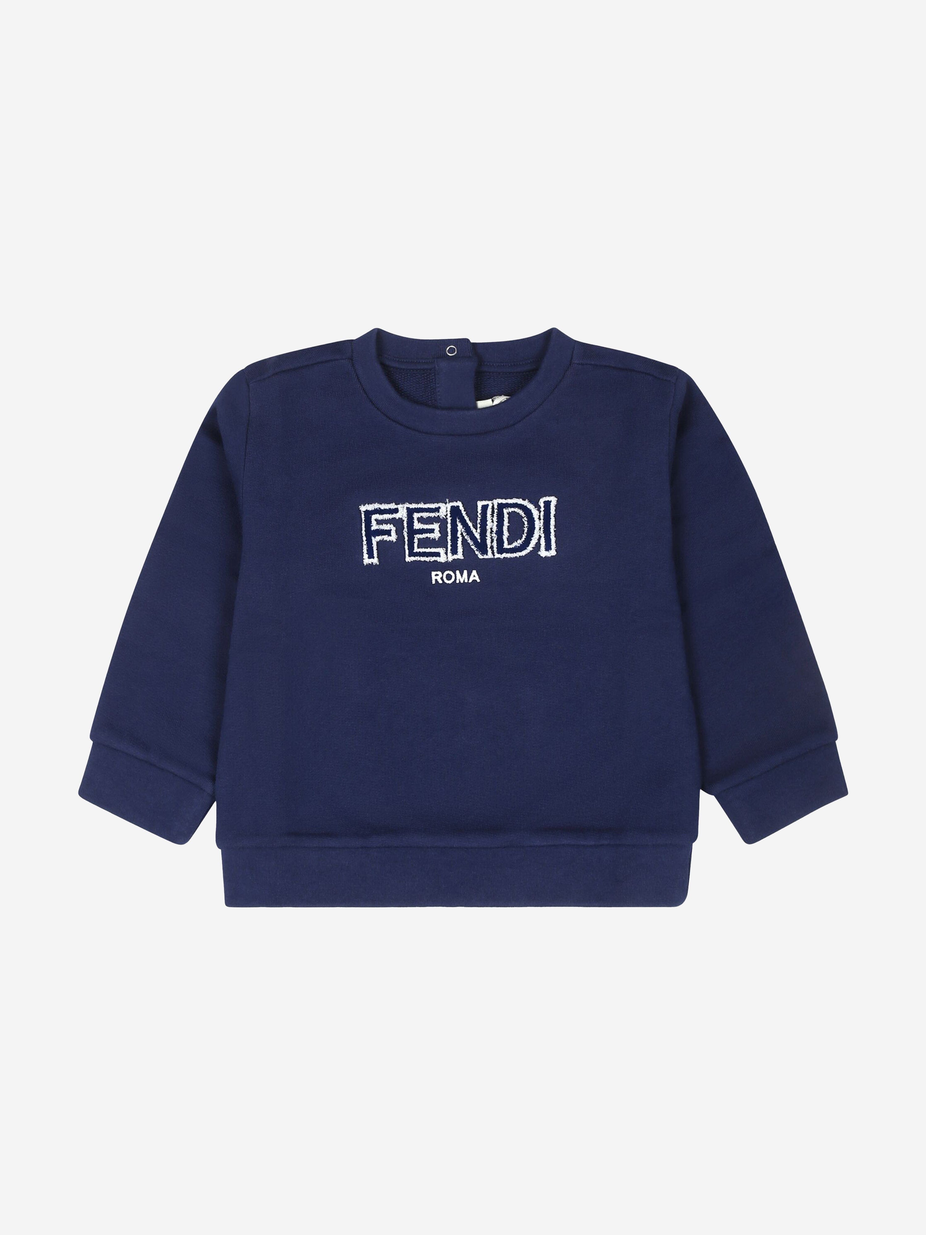 Fendi Baby Boys Logo Sweatshirt in Blue