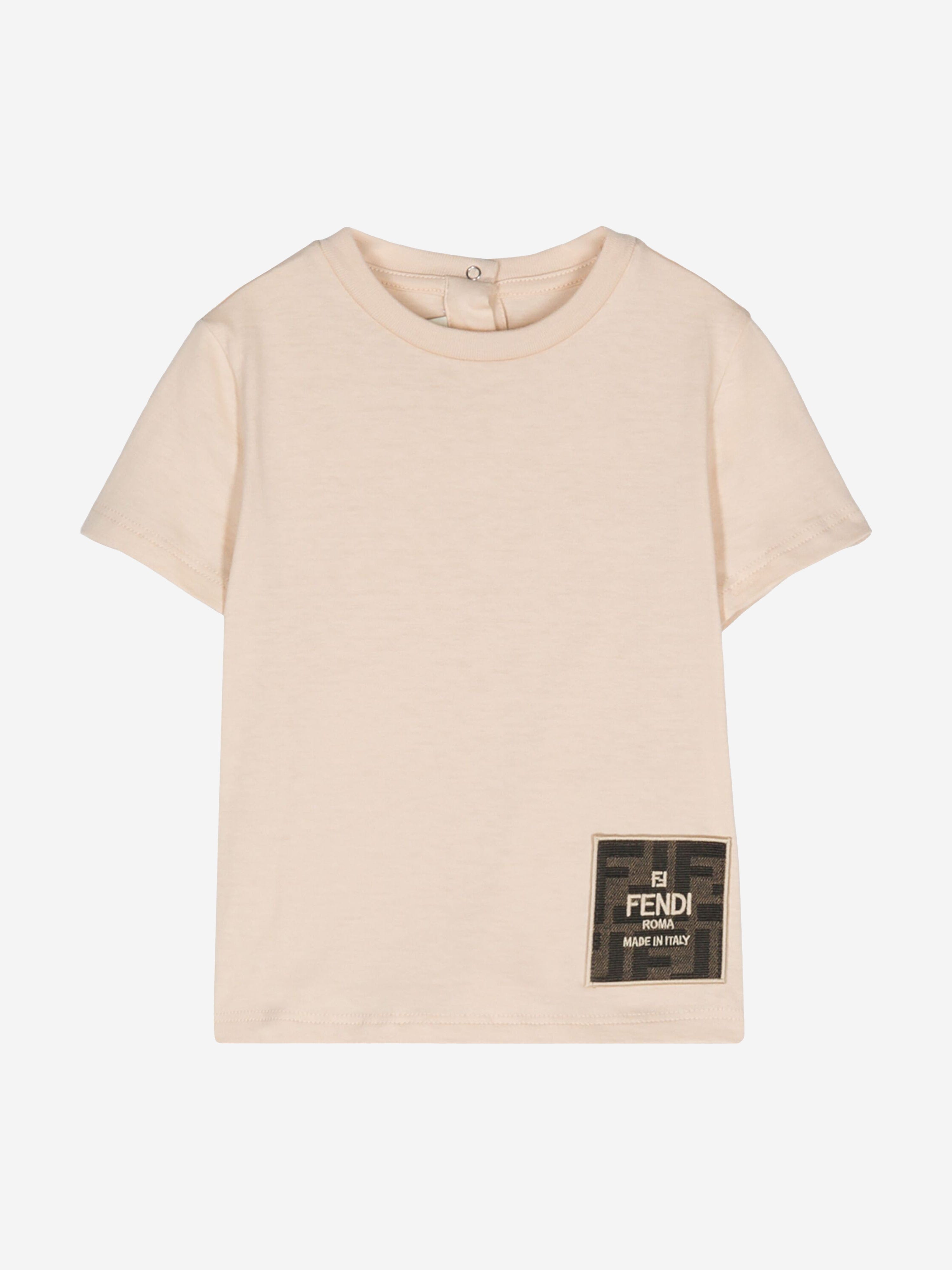 Fendi Baby Logo T-Shirt in Beige