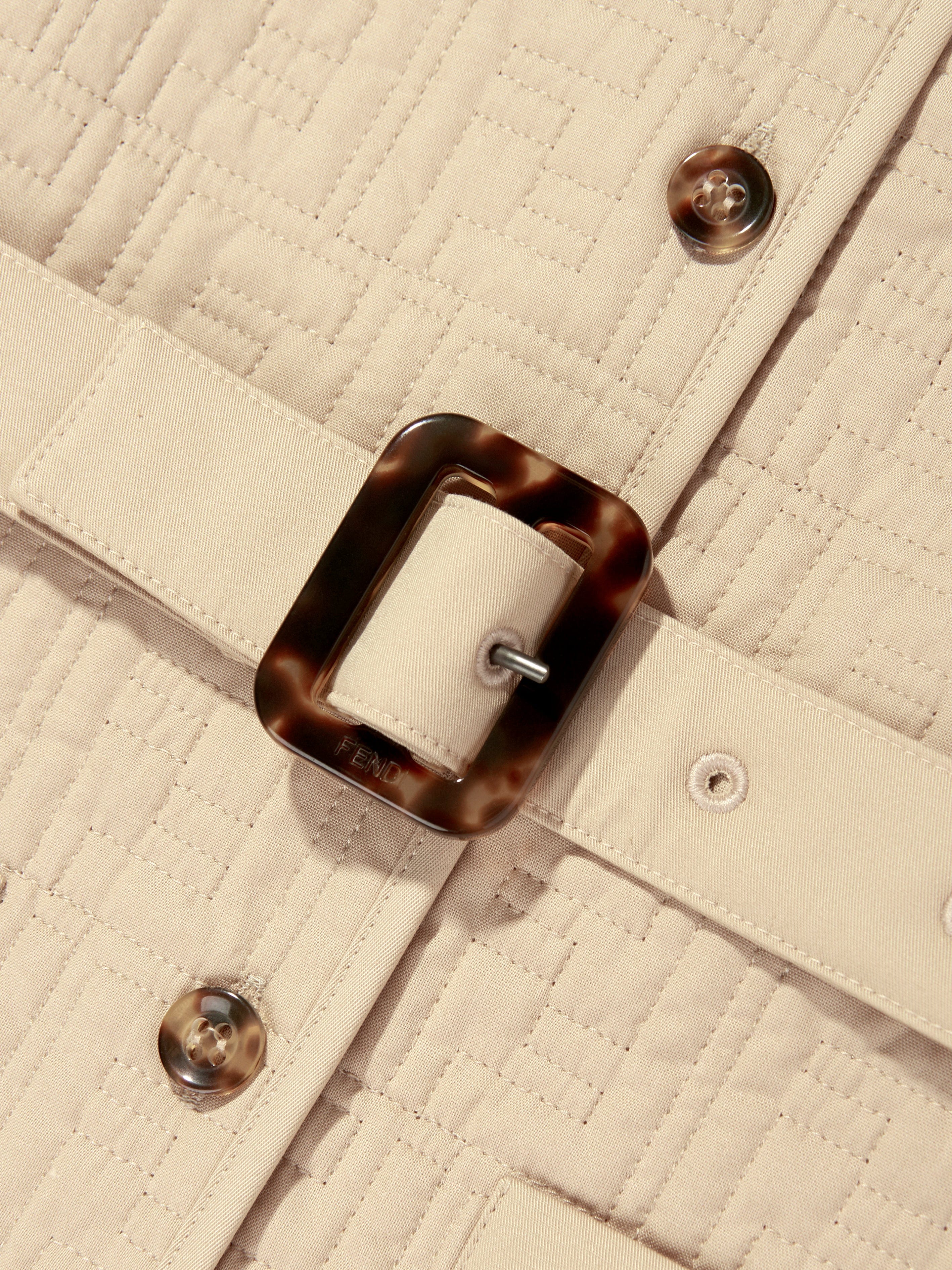 Fendi Girls FF Quilted Dress in Beige