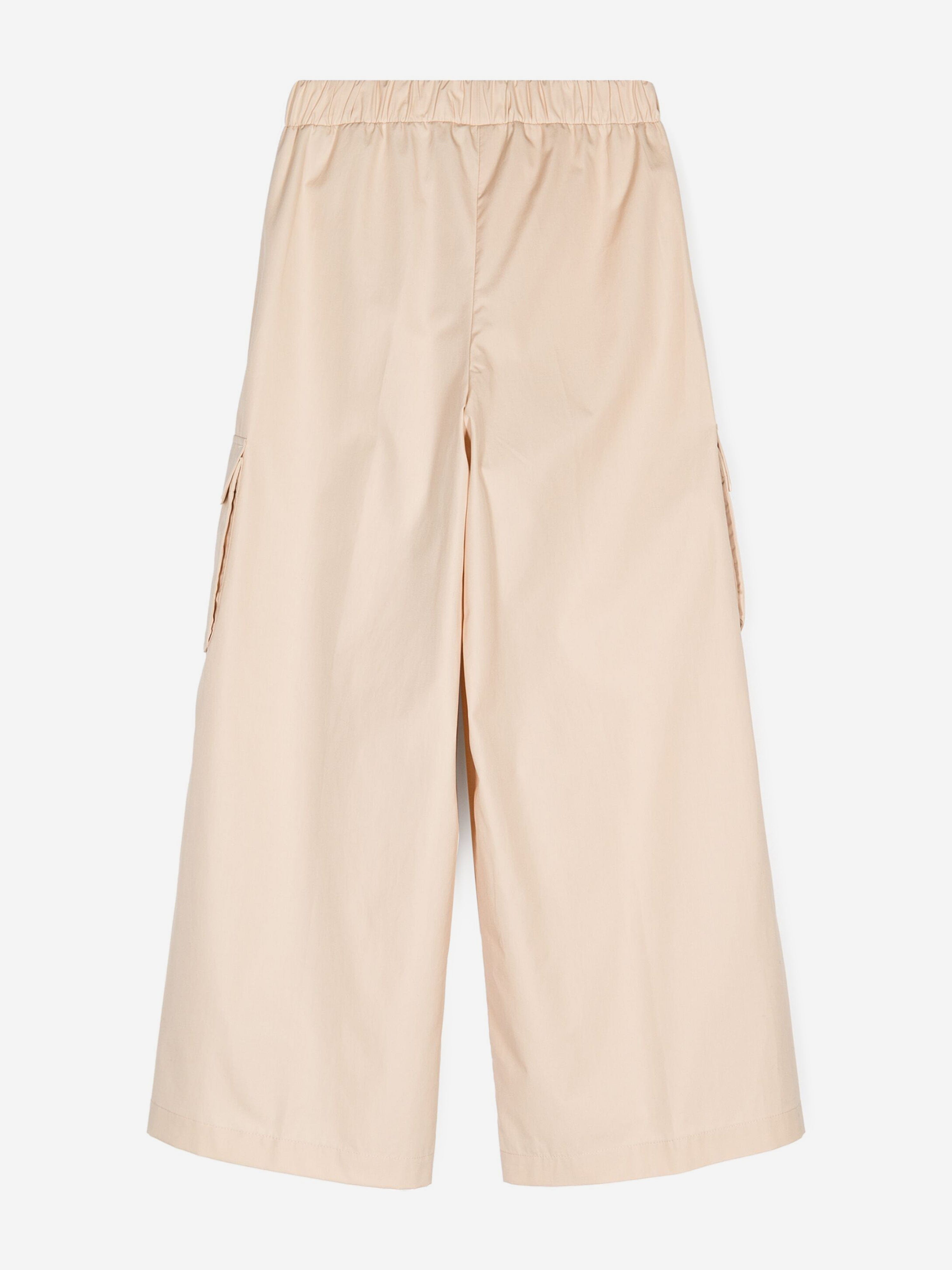 Fendi Kids Logo Cargo Trousers in Beige