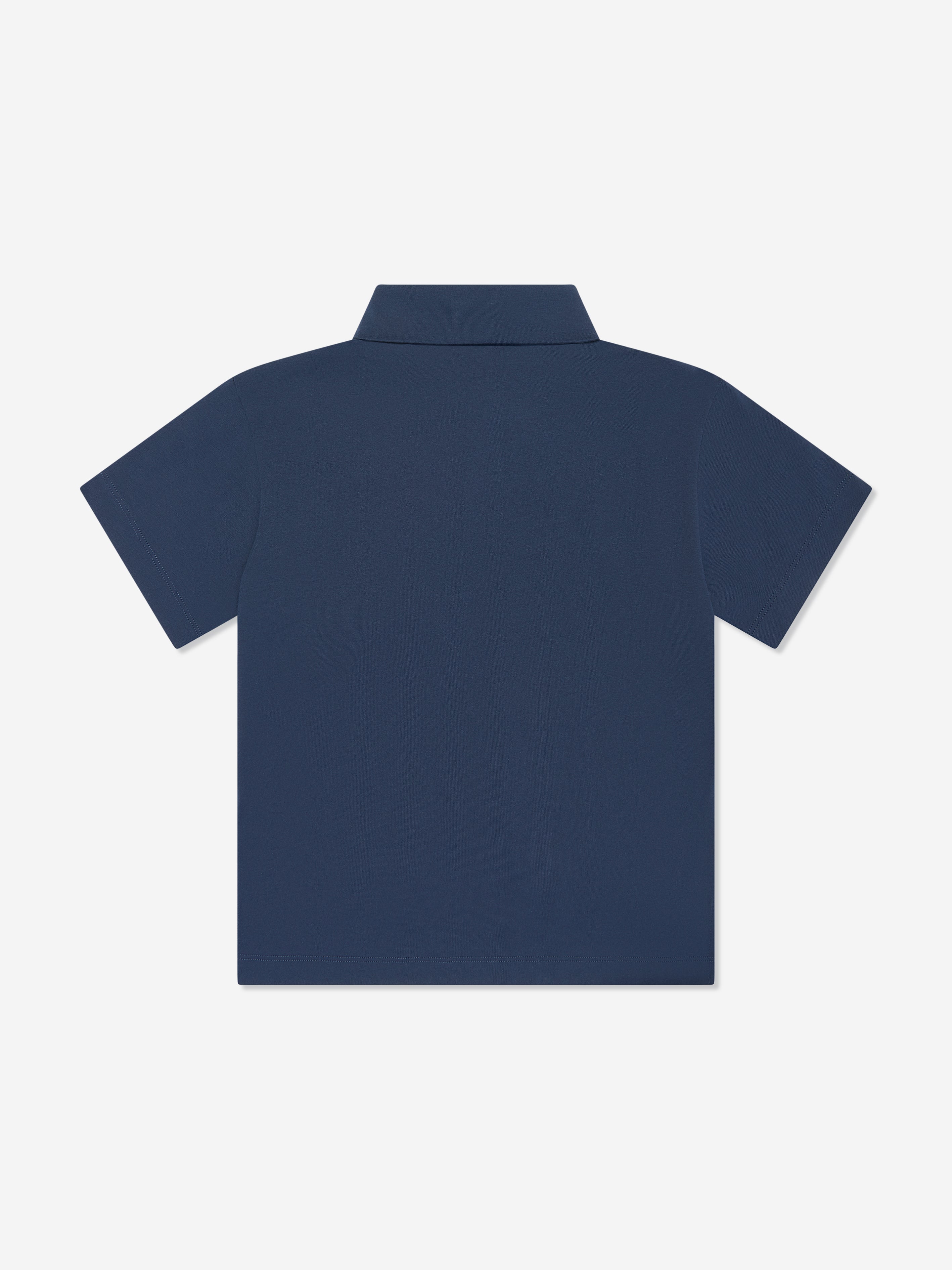 Fendi Boys FF Logo Polo Shirt In Navy