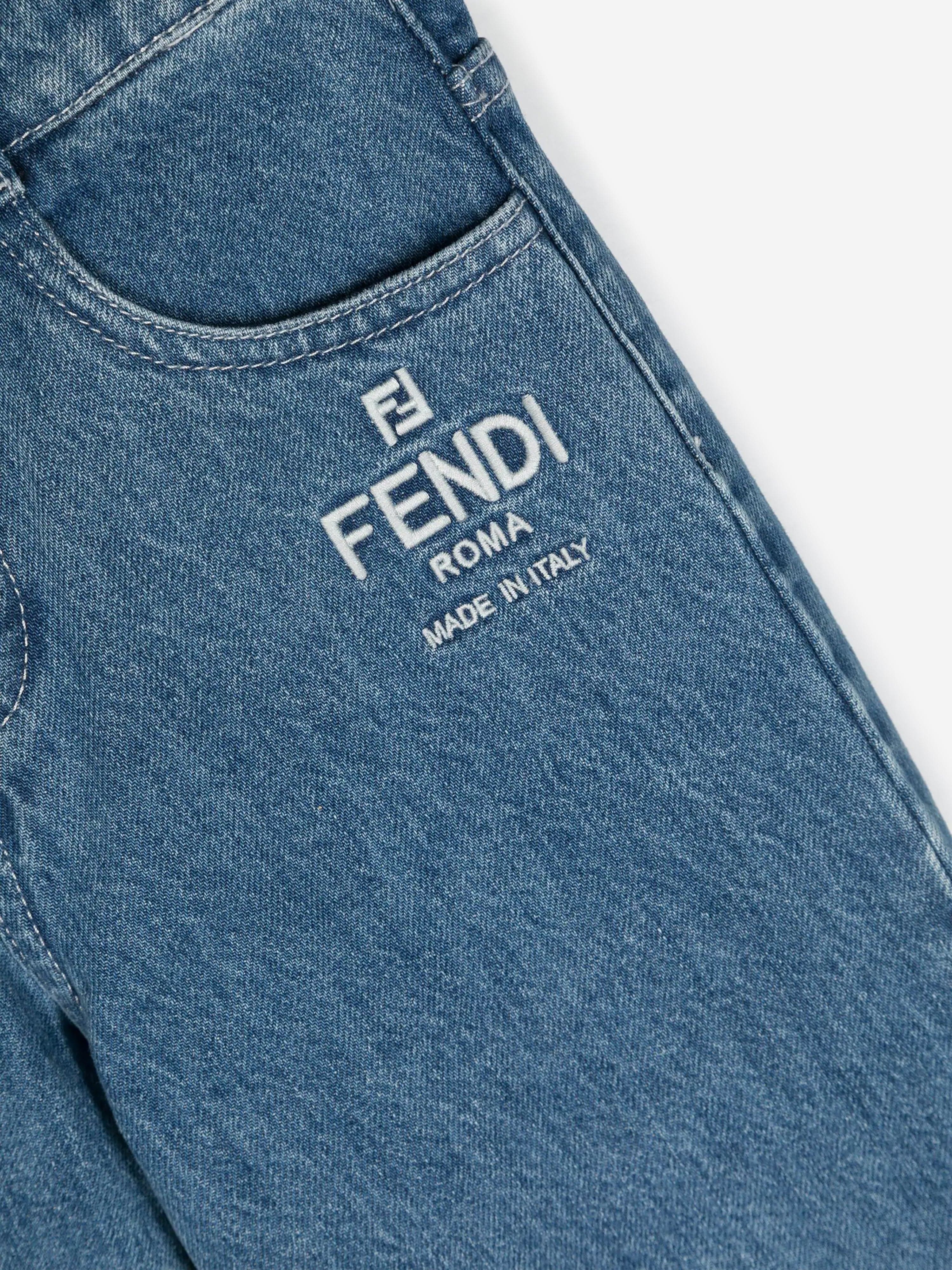 Kids Washed Denim Regualr Jeans in Blue