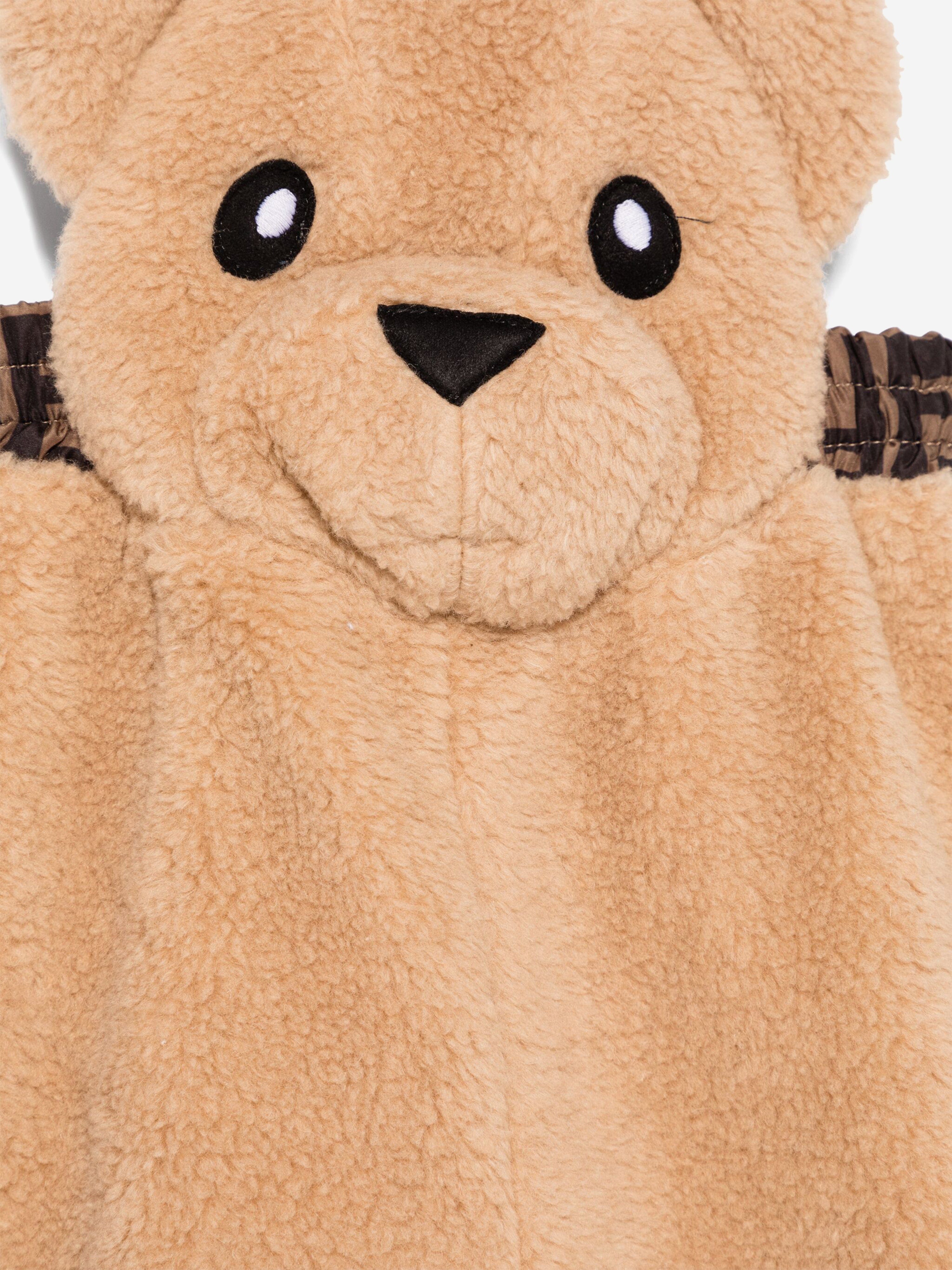 Fendi Baby Teddy Fleece Dungarees in Beige