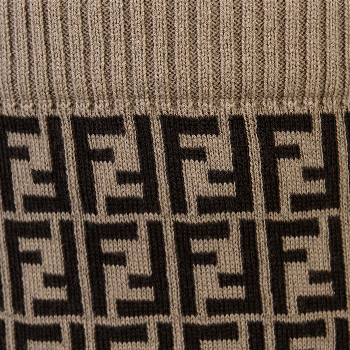 Fendi Baby Brown Cotton & Cashmere Logo Bottoms
