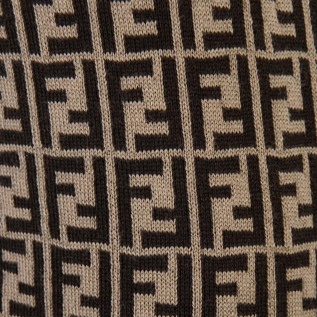 Fendi Baby Brown Cotton & Cashmere Logo Bottoms